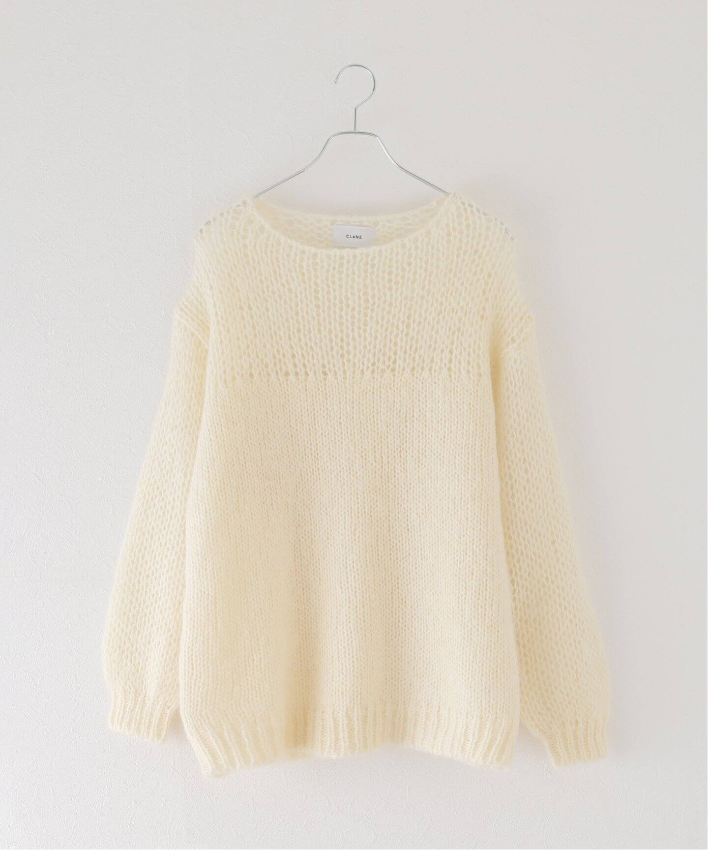 CLANE / クラネ】HALF SHEER LOOSE MOHAIR KNIT TOPS（ニット 