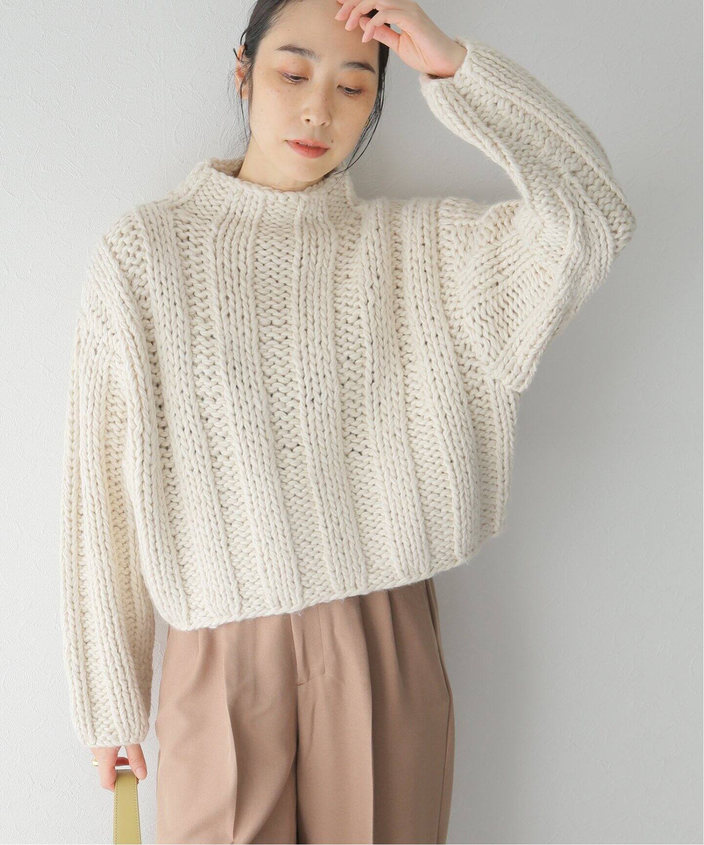 CLANE / クラネ】BULKY RIB HAND KNIT TOPS（ニット／セーター  