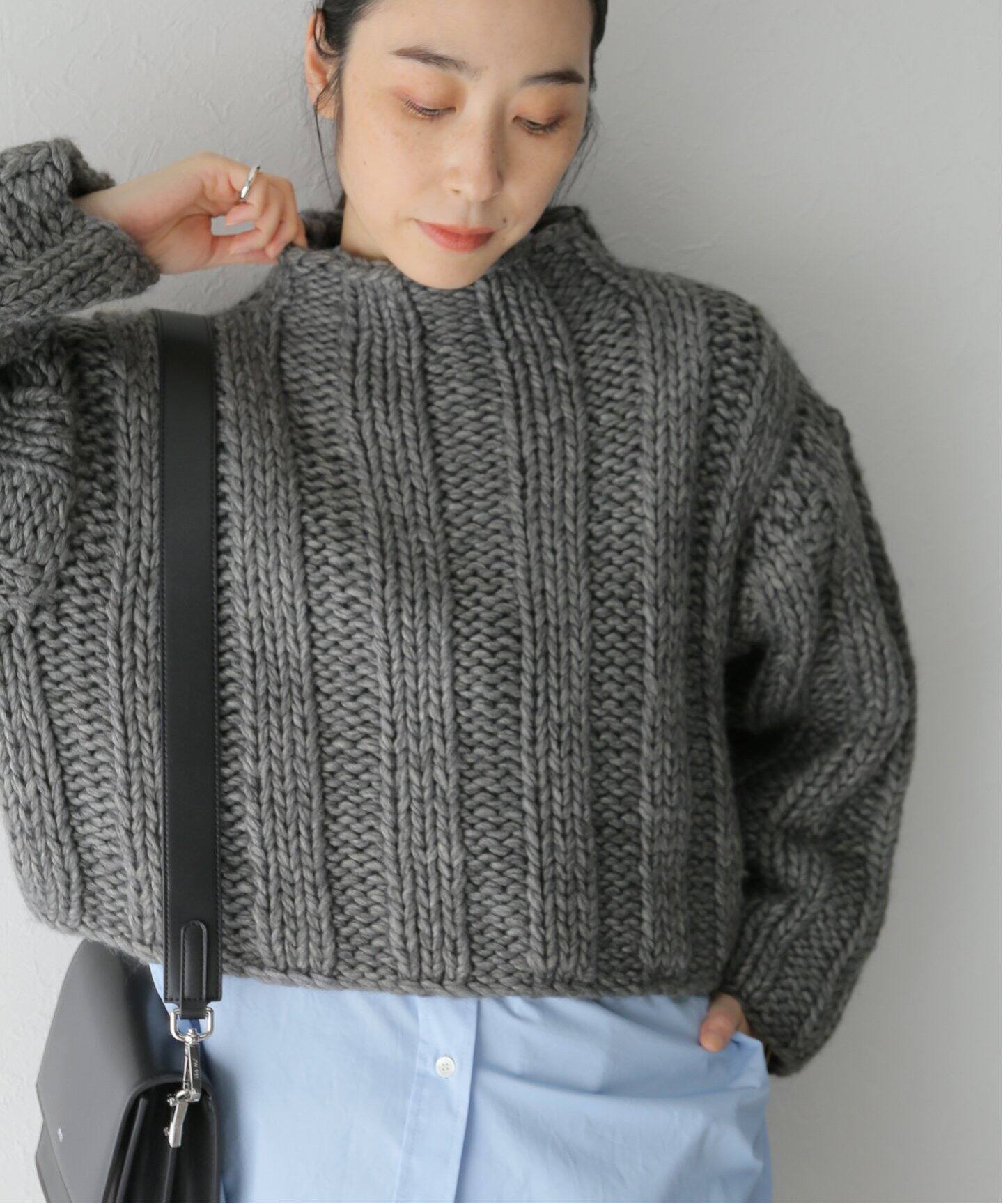 CLANE / クラネ】BULKY RIB HAND KNIT TOPS（ニット／セーター 