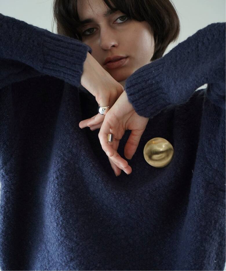 CLANE / クラネ】BROOCH SET SOFT SLUB KNIT（ニット／セーター 