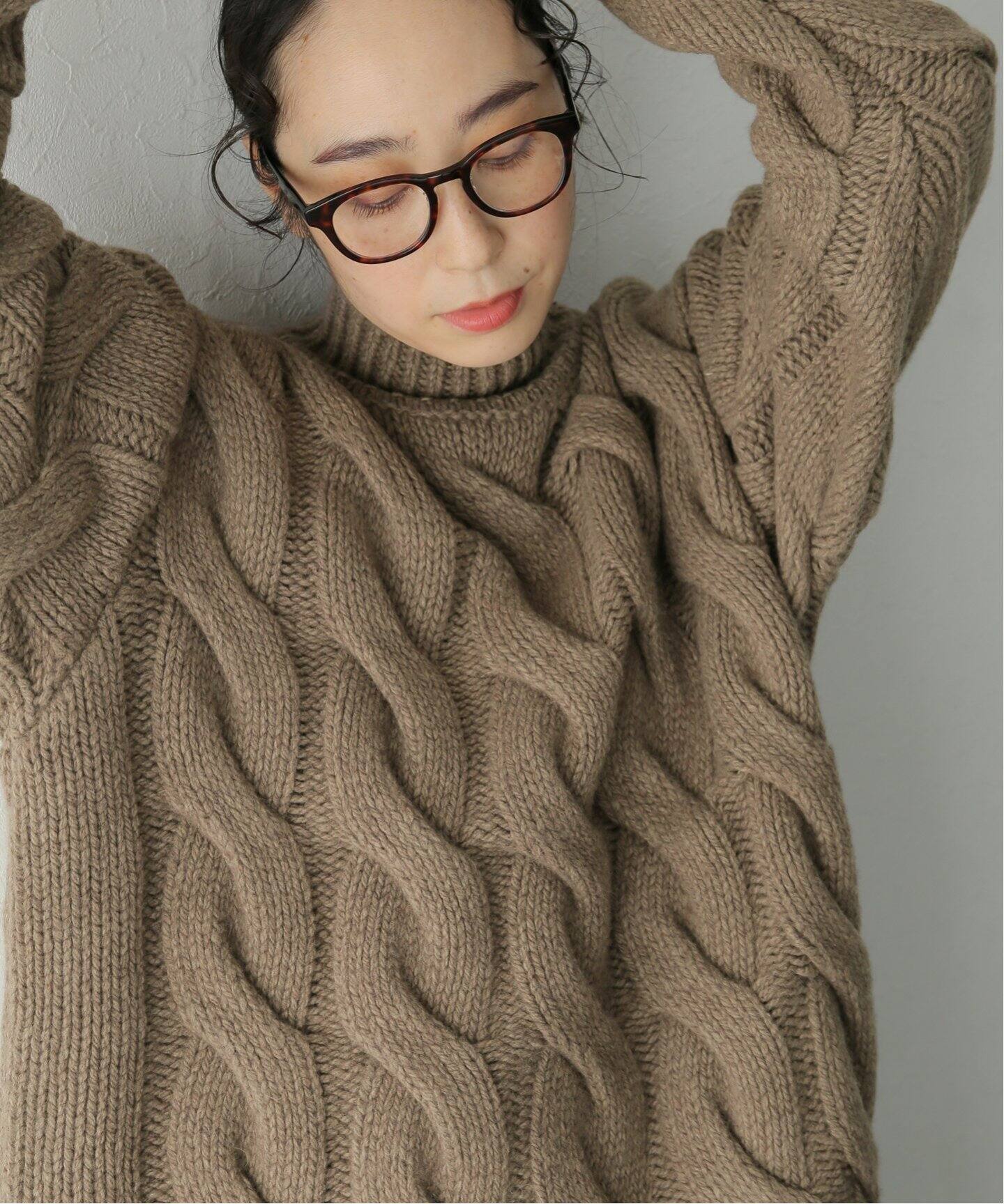 CLANE / クラネ】BIG CABLE OVER HAND KNIT TURTLE（ニット／セーター 