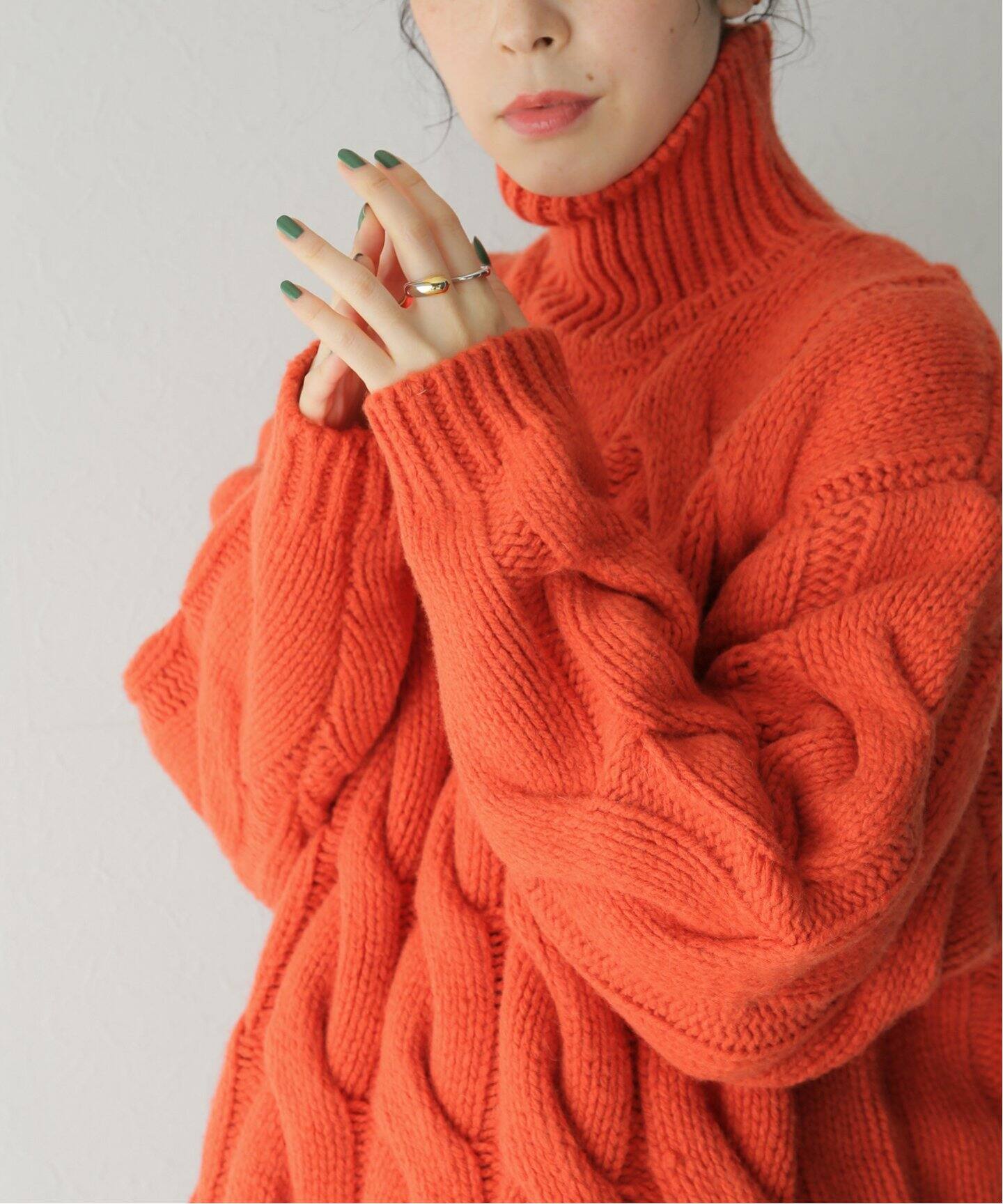 CLANE / クラネ】BIG CABLE OVER HAND KNIT TURTLE（ニット／セーター 