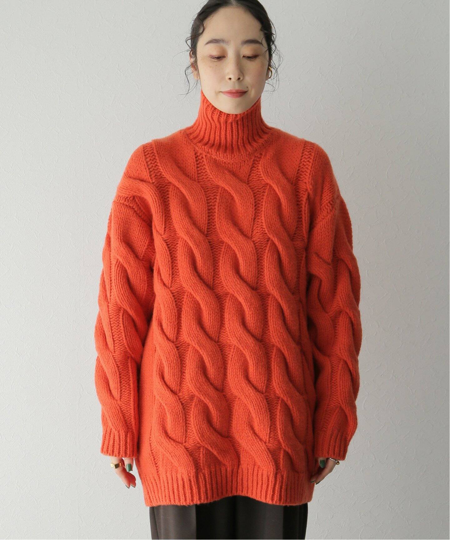 CLANE / クラネ】BIG CABLE OVER HAND KNIT TURTLE（ニット／セーター 