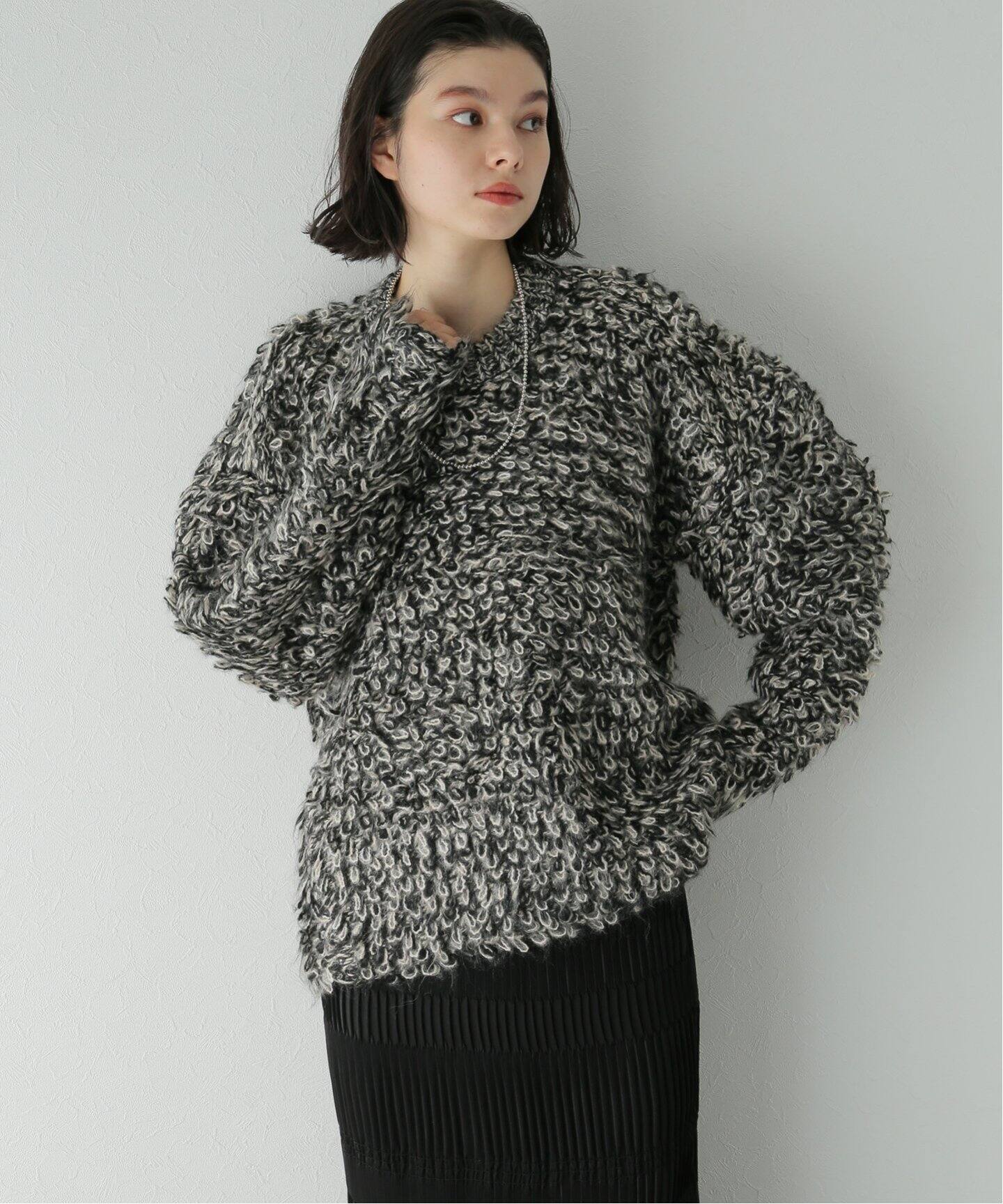 CLANE / クラネ】MIX LOOP MOHAIR KNIT TOPS（ニット／セーター 