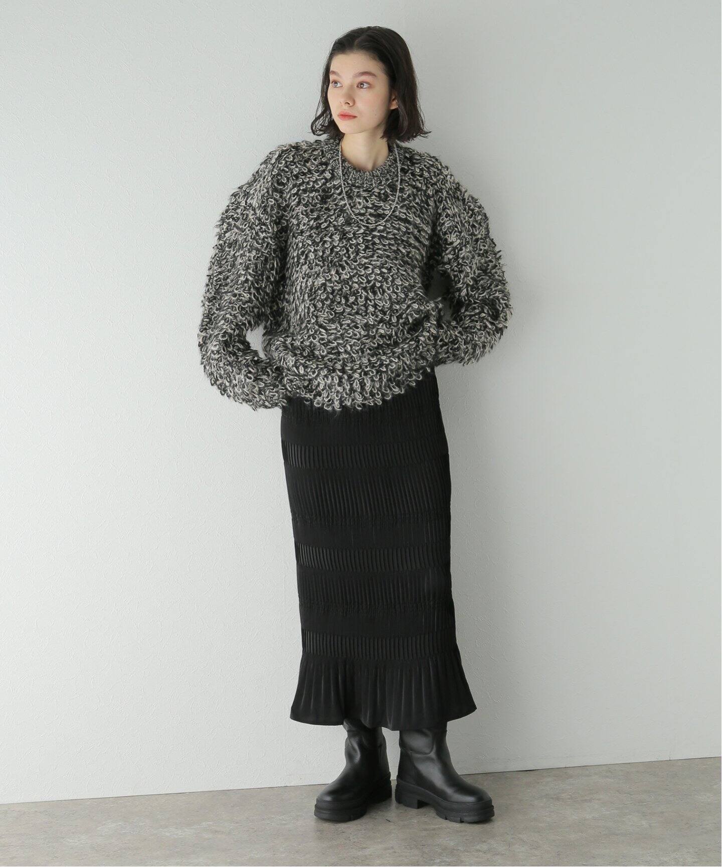 CLANE / クラネ】MIX LOOP MOHAIR KNIT TOPS（ニット／セーター 