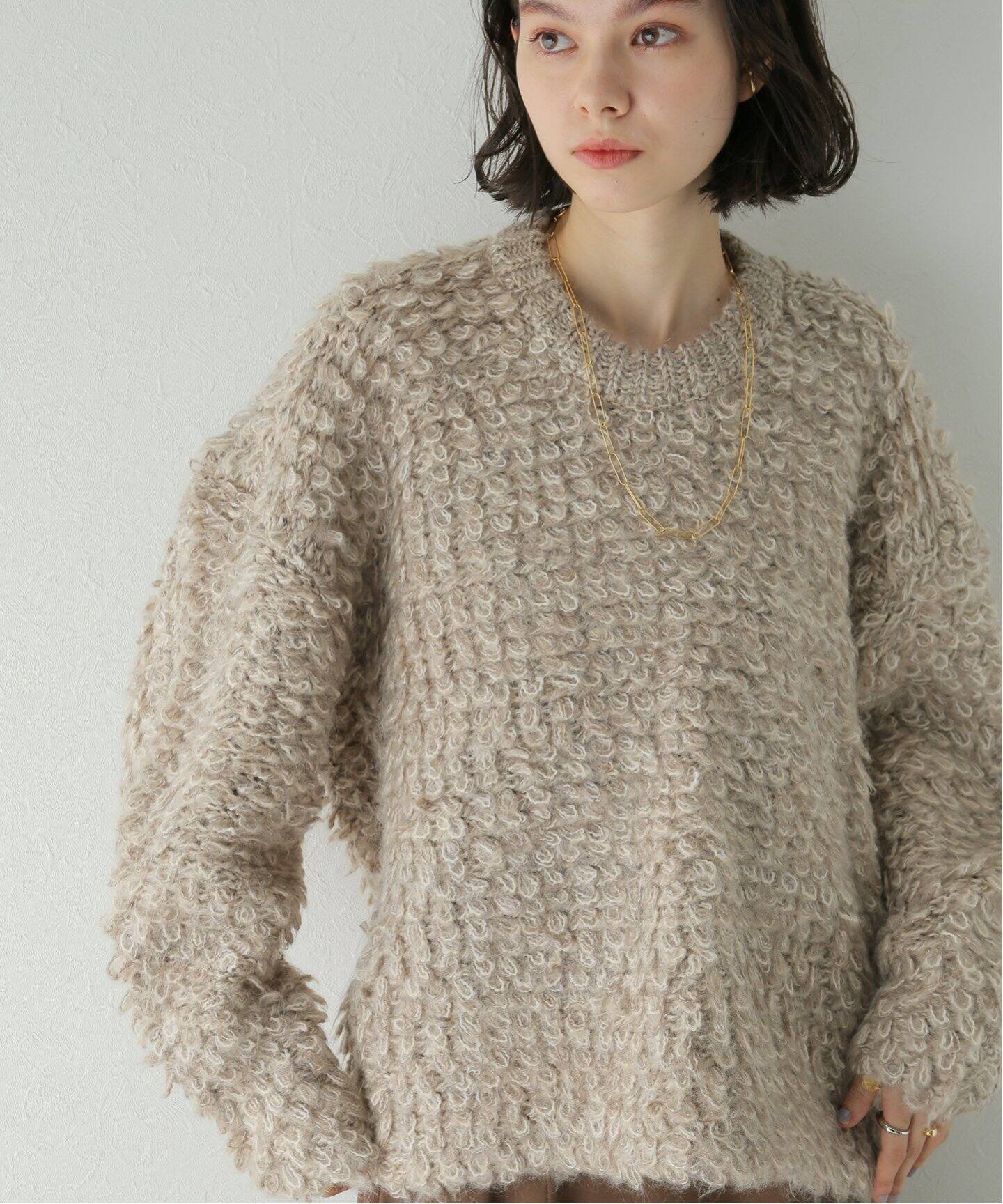 CLANE / クラネ】MIX LOOP MOHAIR KNIT TOPS（ニット／セーター 