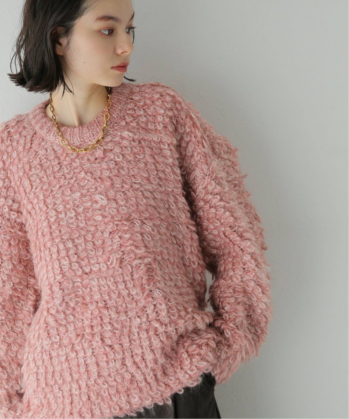CLANE / クラネ】MIX LOOP MOHAIR KNIT TOPS（ニット／セーター 