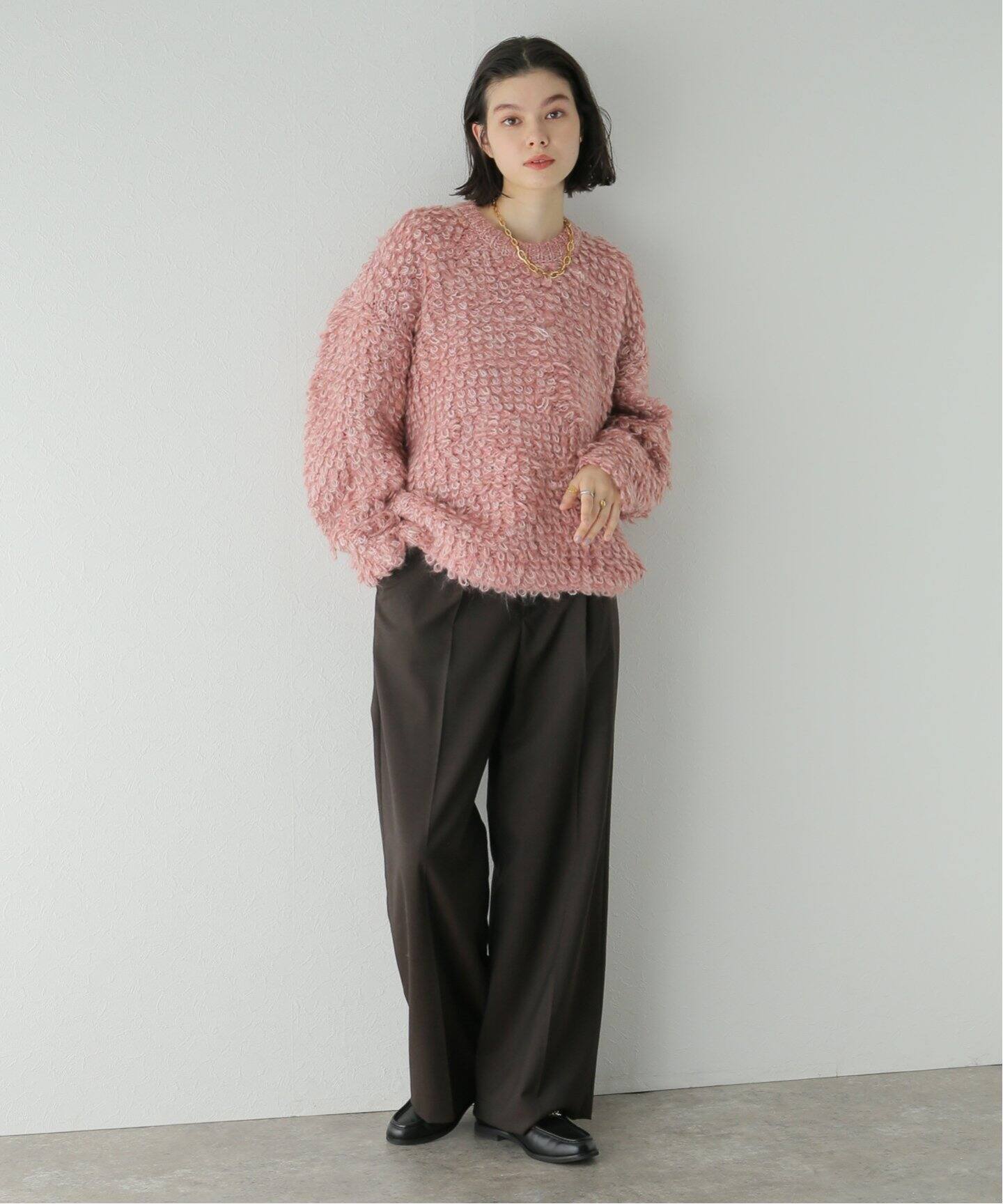 CLANE / クラネ】MIX LOOP MOHAIR KNIT TOPS（ニット／セーター 