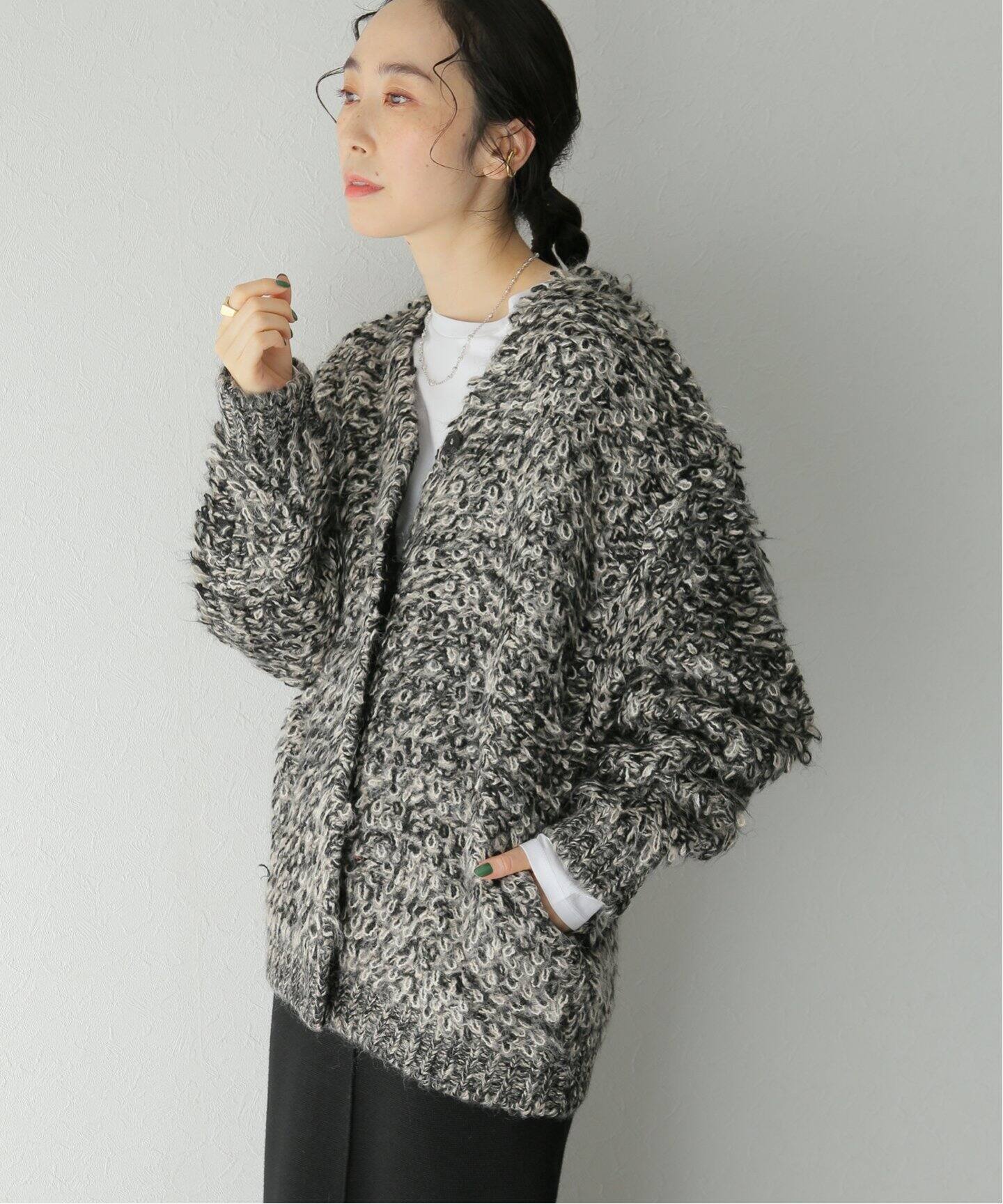 CLANE / クラネ】MIX LOOP MOHAIR KNIT CARDIGAN（カーディガン  