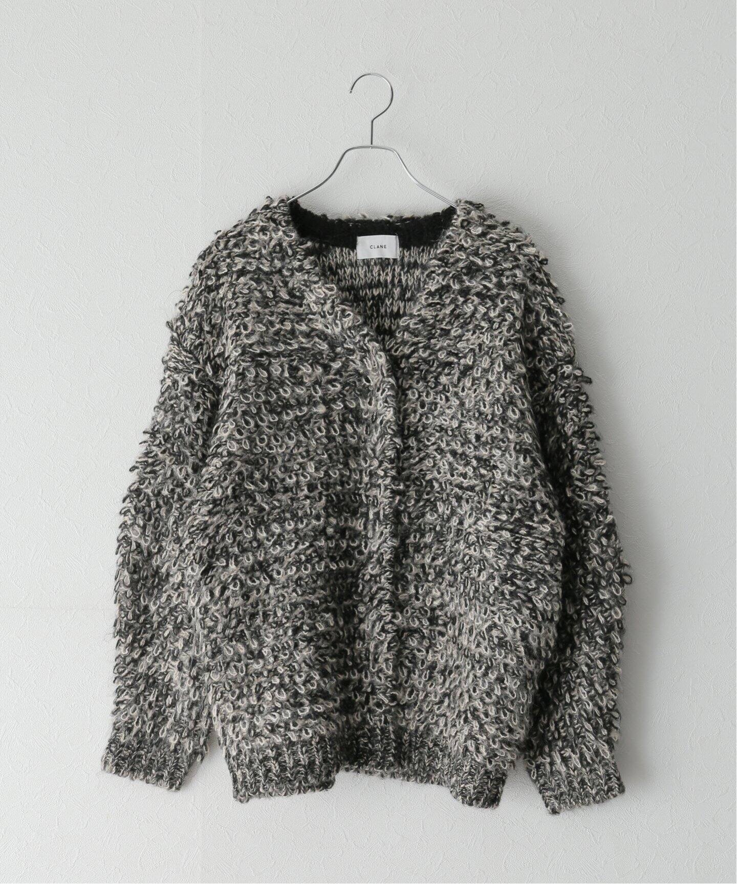 CLANE / クラネ】MIX LOOP MOHAIR KNIT CARDIGAN（カーディガン 
