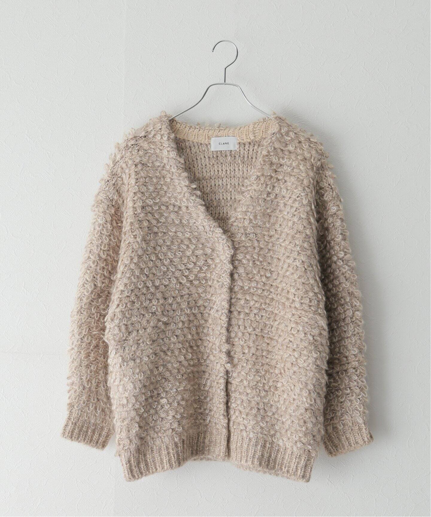 CLANE / クラネ】MIX LOOP MOHAIR KNIT CARDIGAN（カーディガン 