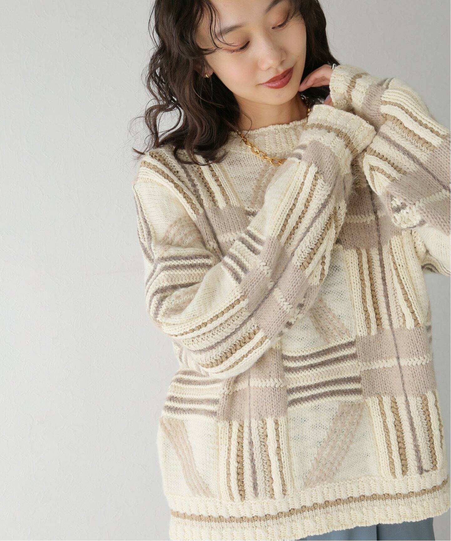 TODAYFUL / トゥデイフル】Geometric Hand Knit（ニット／セーター  