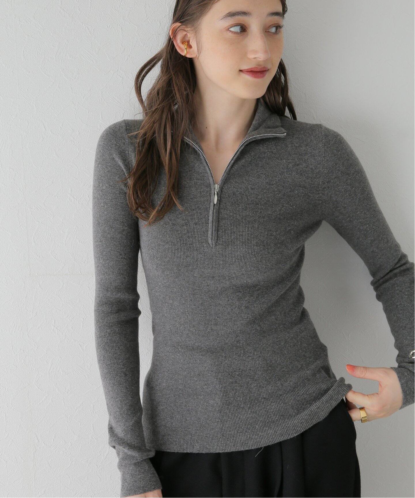 TODAYFUL / トゥデイフル】Halfzip Rib Knit（ニット／セーター  