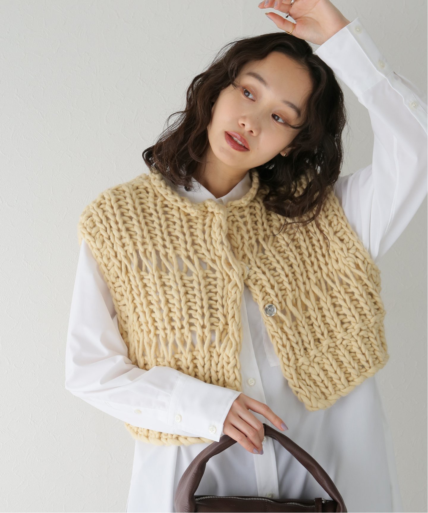 TODAYFUL Chunky Hand Knitvest 最前線の - トップス