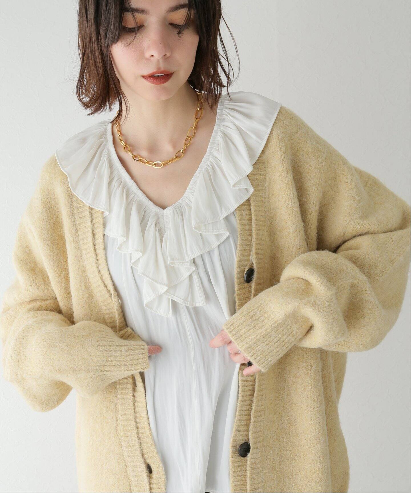 TODAYFUL / トゥデイフル】Brashed Vneck Cardigan（カーディガン  