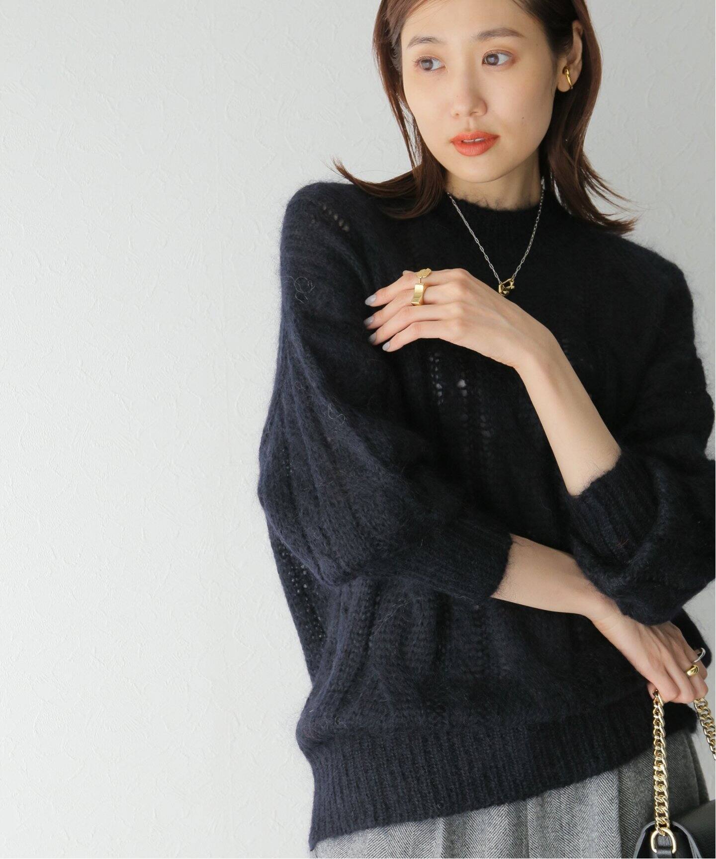 TICCA / ティッカ】モヘヤケーブルプルオーバー（ニット／セーター  