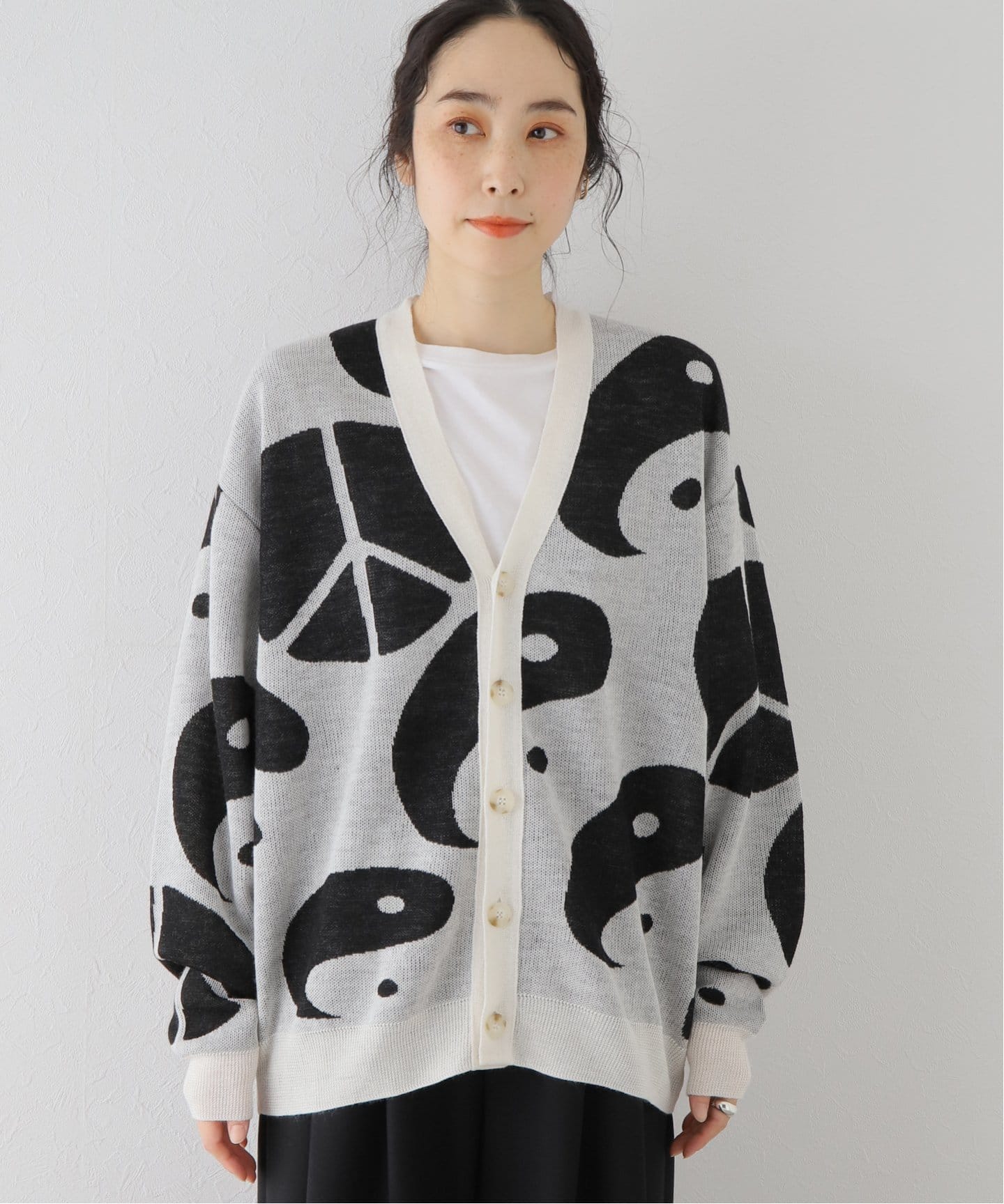 カーディガン BAL JACQUARD RAMIE CARDIGAN BAL / JACQUARD RAMIE CARDIGAN / BLACK | Sophomore