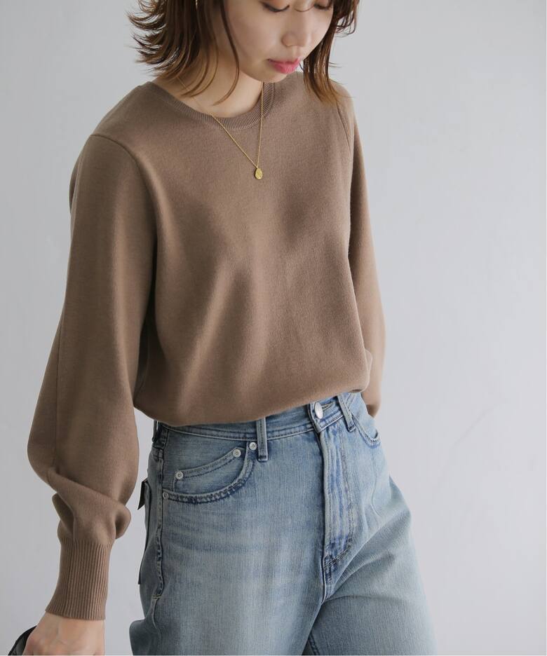 16Gスムースバックパールロングスリーブプルオーバー（ニット  