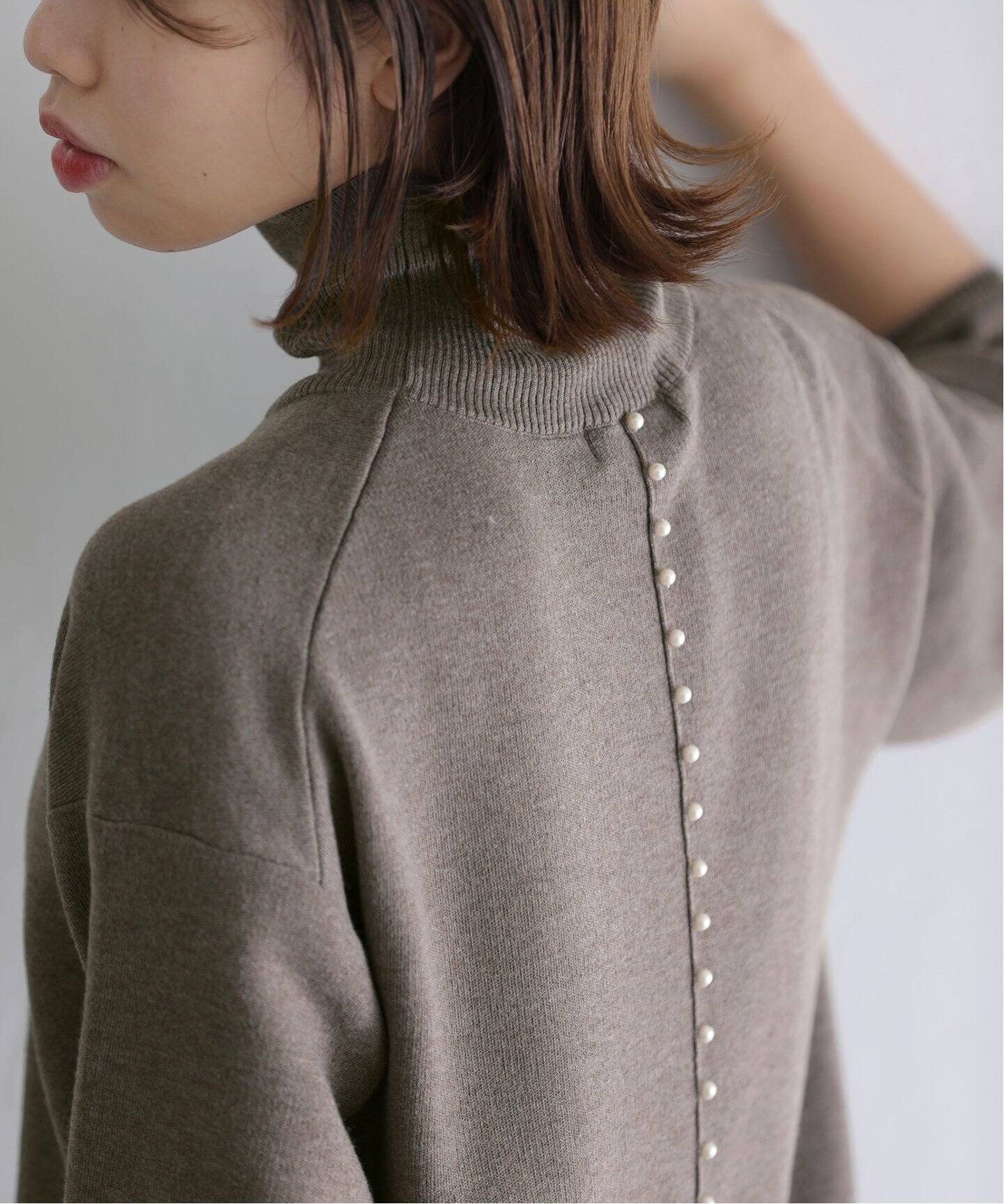 16Gスムースバックパールハイネックプルオーバー（ニット／セーター  