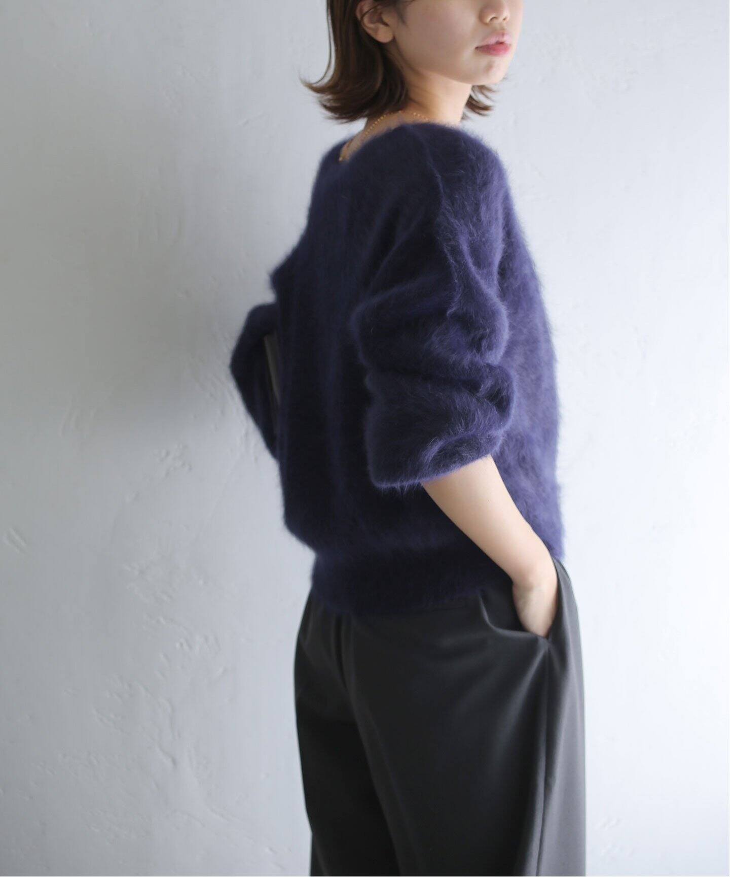 アンゴラ混Vプルオーバー（ニット／セーター）｜La Totalite（ラ  