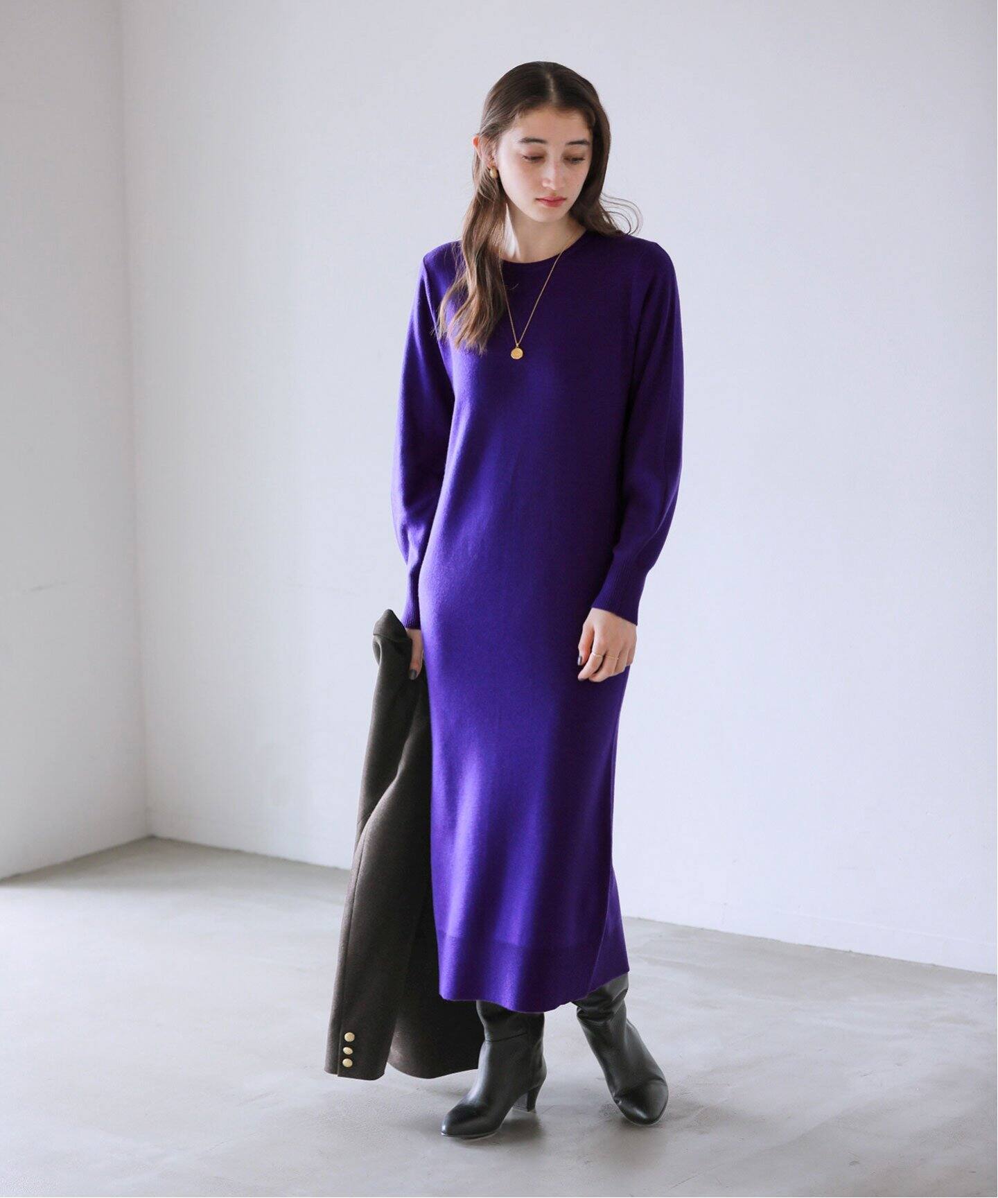 16Gスムースバックパールワンピース（ニットワンピース）｜La Totalite  