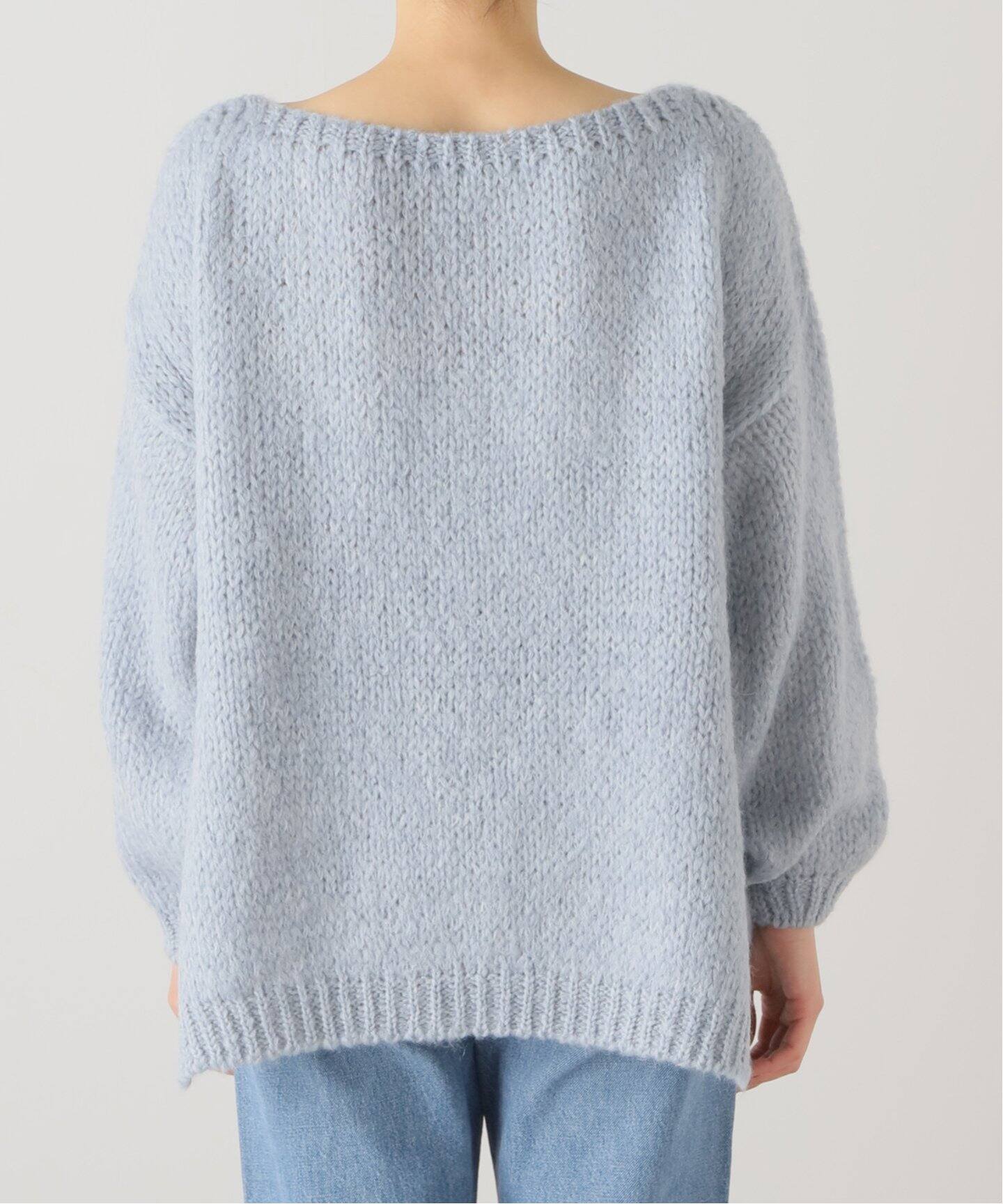 ニット SHIPS  TRICOTS JEAN MARCプルオーバーライトブルー ≪追加≫【TRICOTS JEAN MARC】別注ボートネックスリットプルオーバー