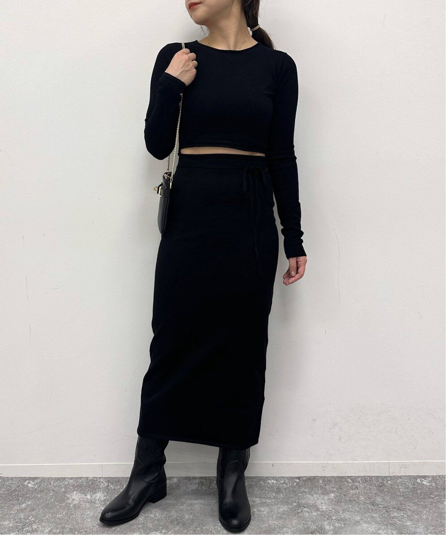 ウエストスリットニットワンピース（ニットワンピース）｜U by  