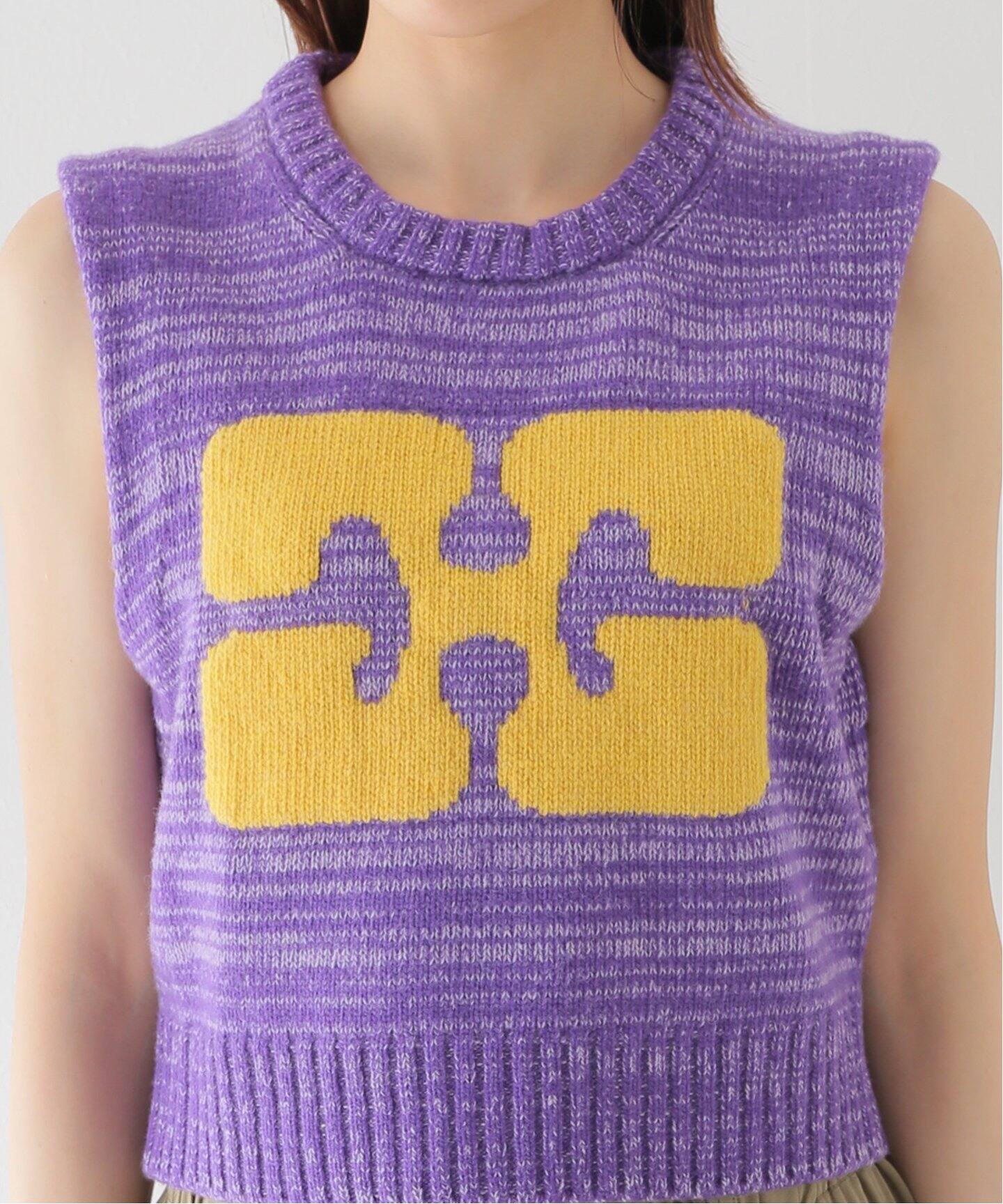 GANNI/ガニー】 Graphic Cropped Vest（ベスト）｜U by SPICK&SPAN 