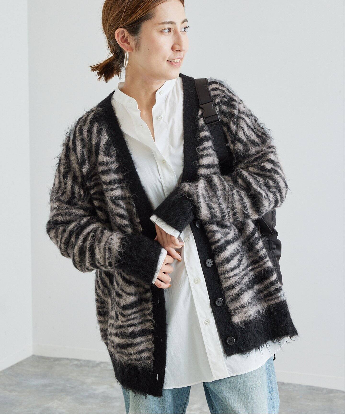 モヘヤzebra J/Q カーディガン（カーディガン）｜FRAMeWORK（フレーム  