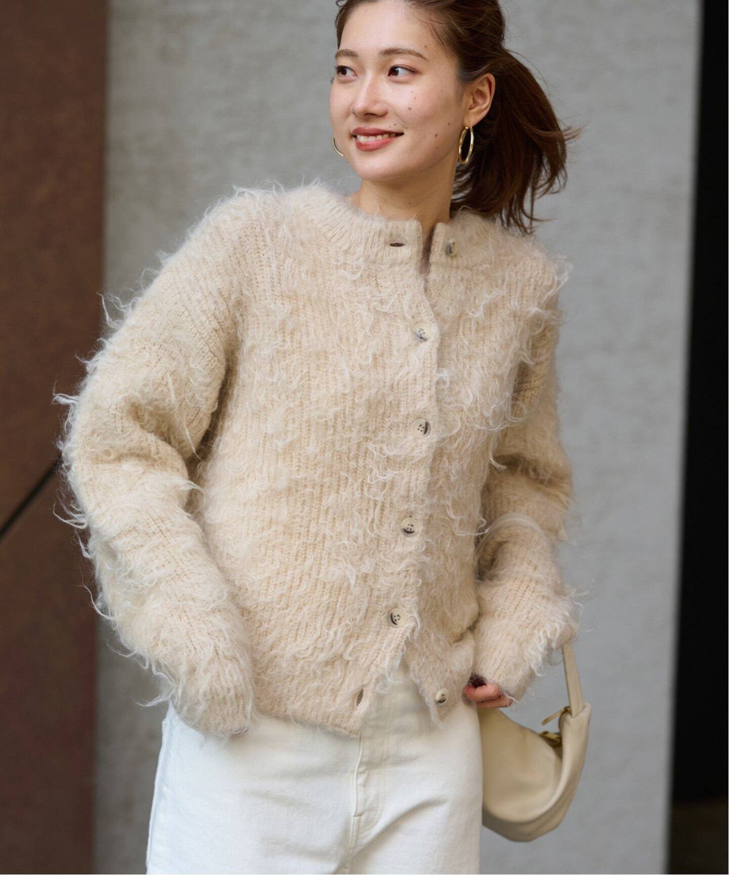 ≪追加≫キッドモヘヤMIXファーカーディガン（カーディガン  