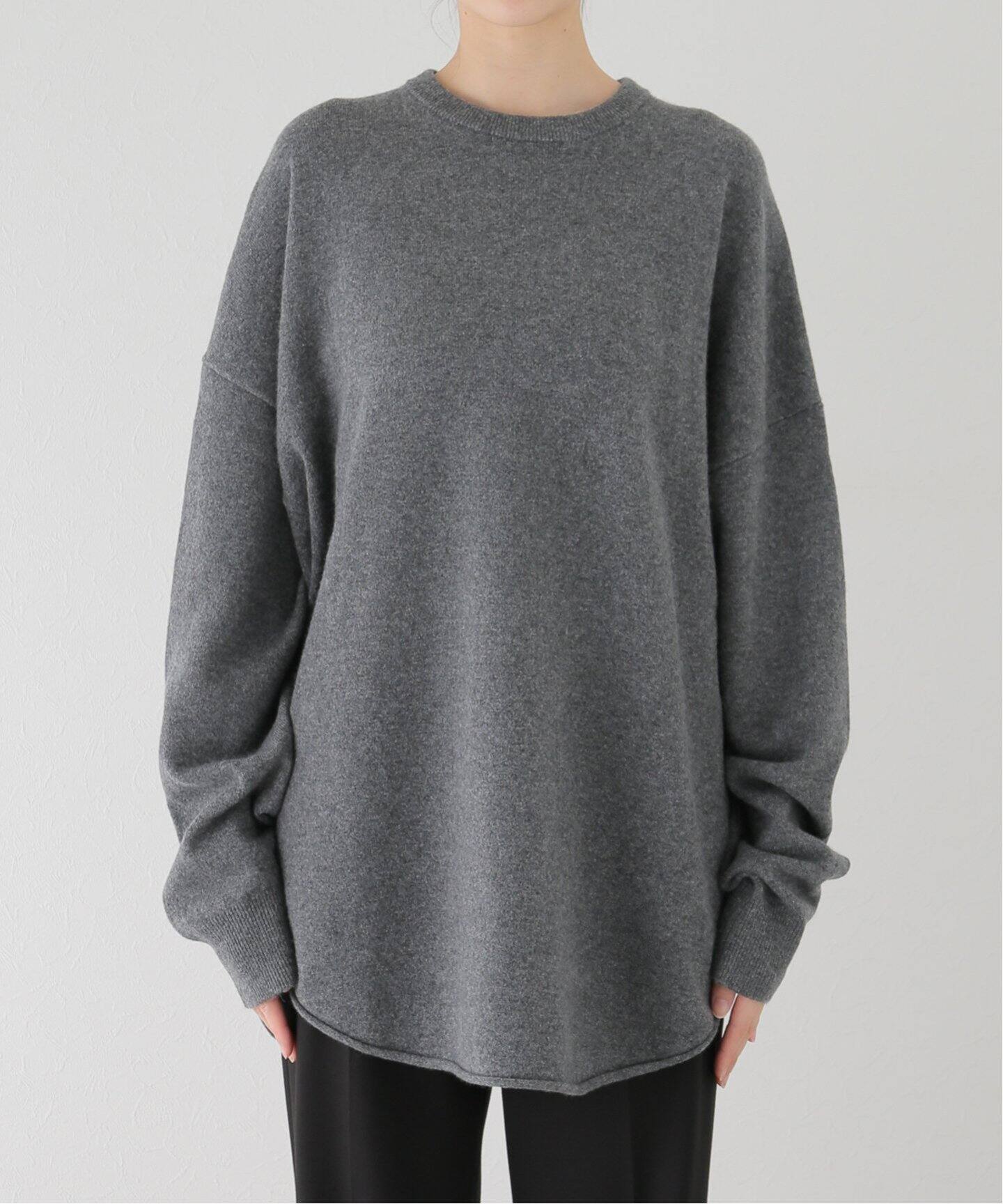 extream cashmere X/エクストリームカシミヤ】CREW HOP ラウンドヘム  