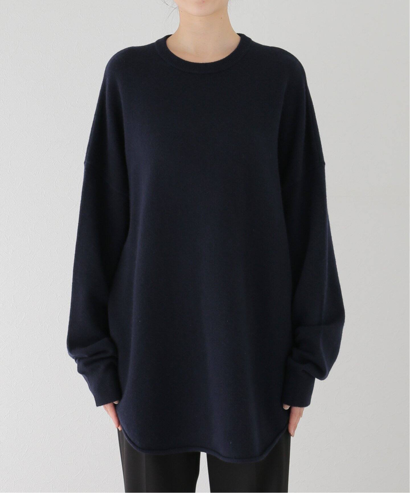 extream cashmere X/エクストリームカシミヤ】CREW HOP ラウンドヘム 