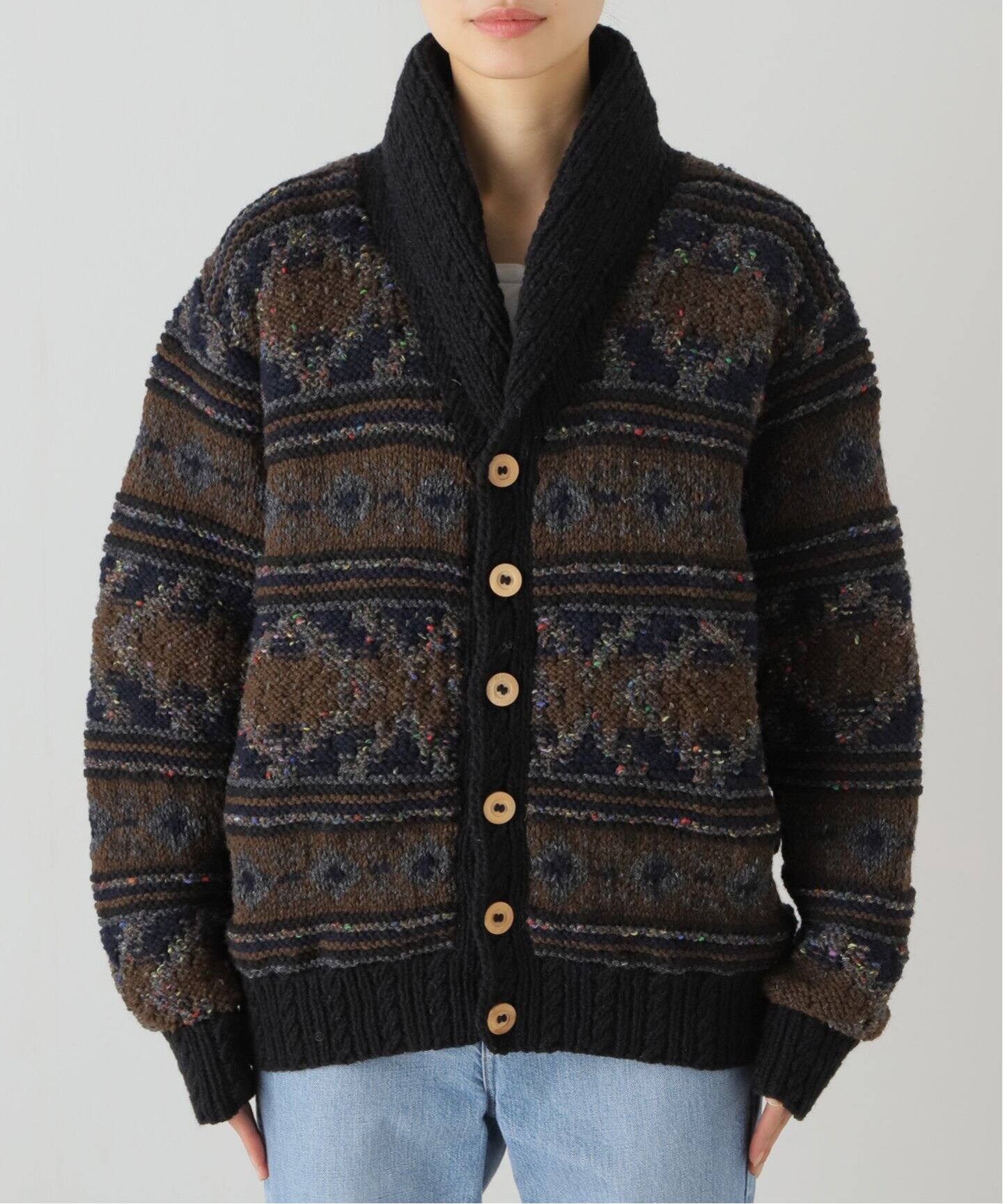 ATHENA DESIGNS / アテナデザイン】ショールカラーカーディガン  