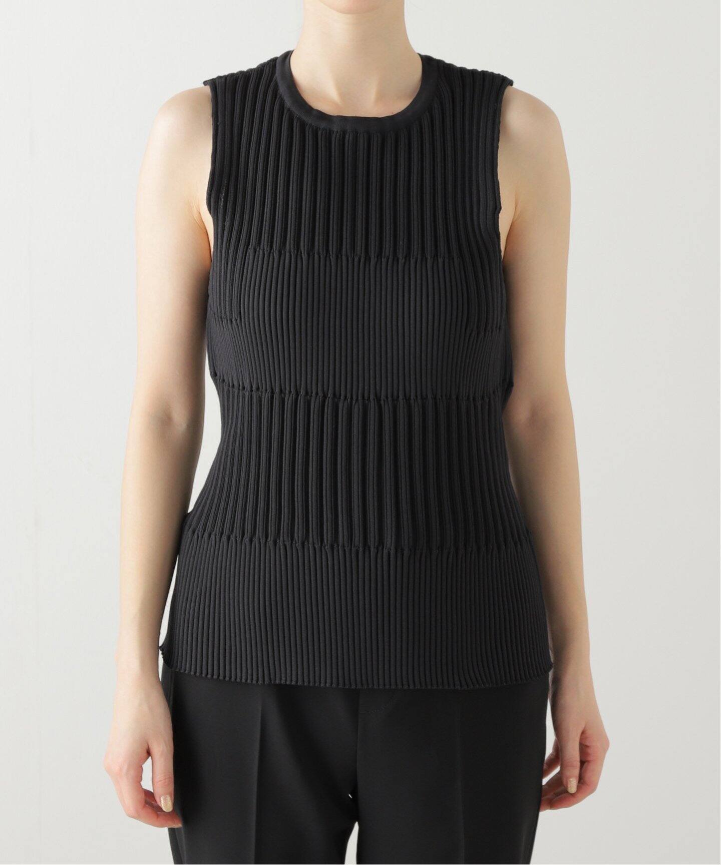CFCL/シーエフシーエル】FULTIED SLEEVELESS TOP：ニット（ニット  