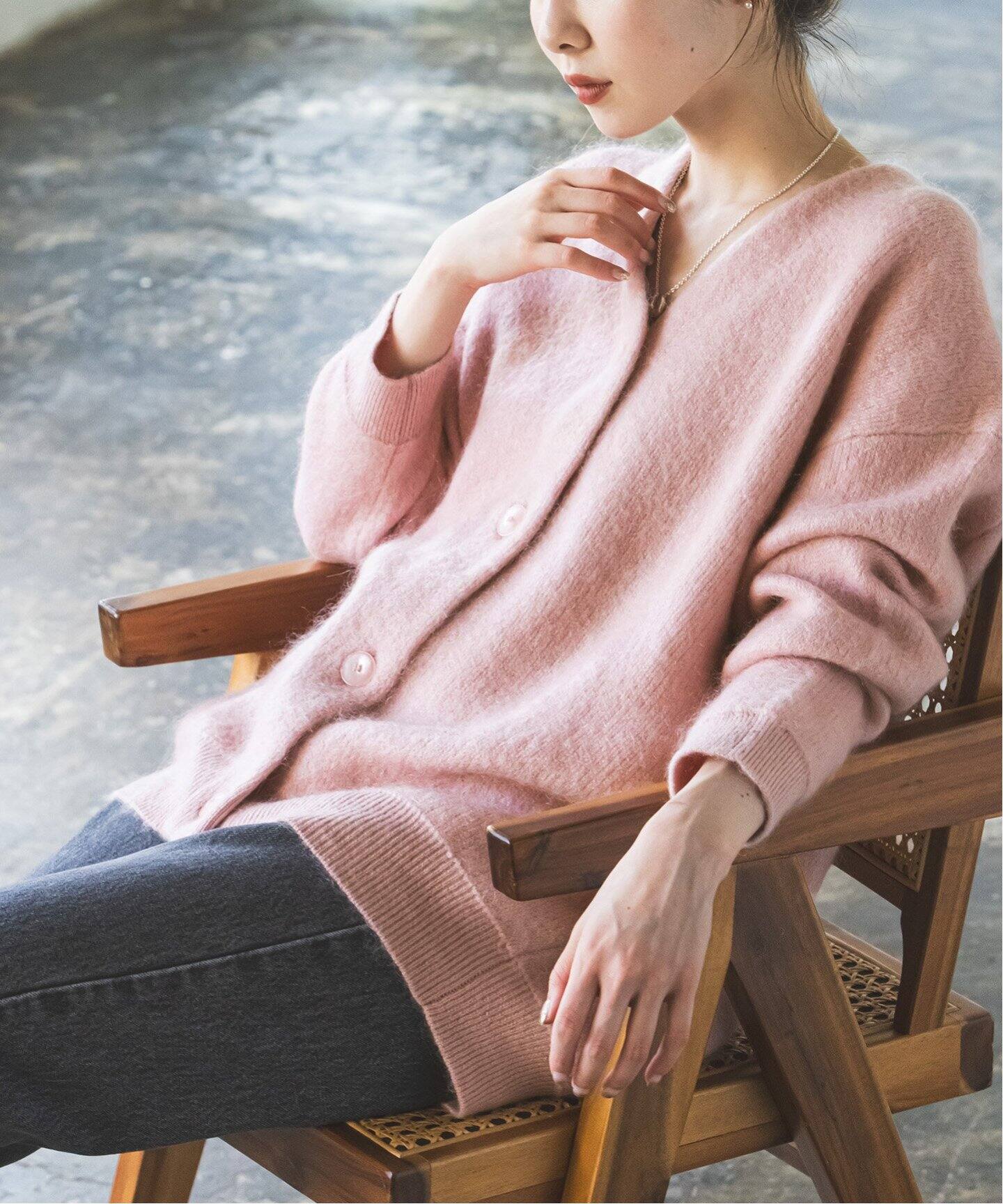 追加》モヘヤ接結ロングカーディガン（カーディガン）｜NOBLE  