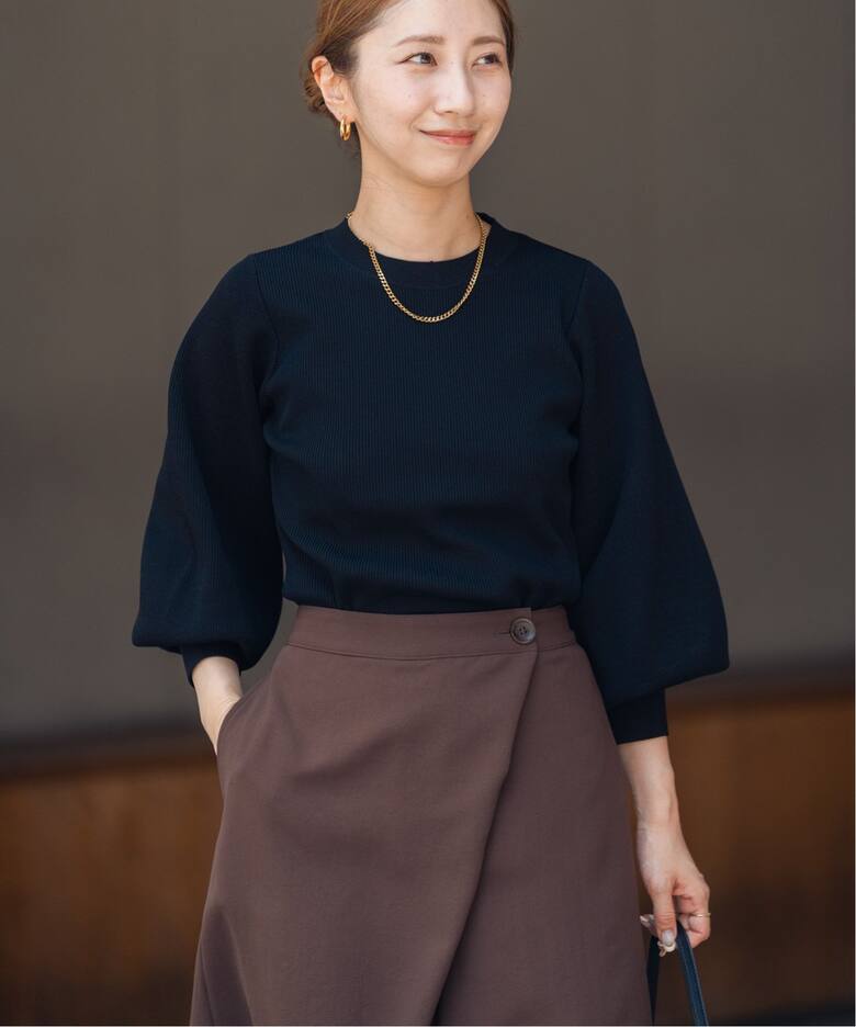 追加》バルーンスリーブロングカフスニット（ニット／セーター  