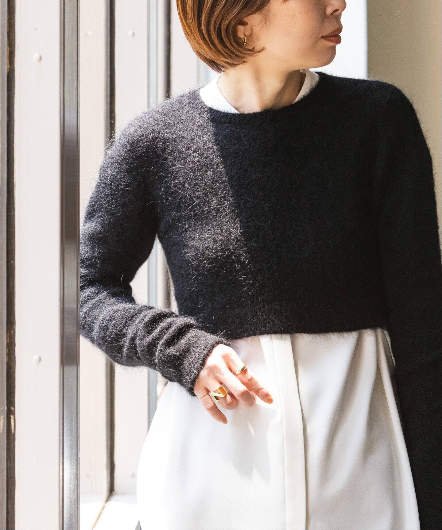 川上さやかさん×NOBLEコラボ モヘヤストレッチニット（ニット  