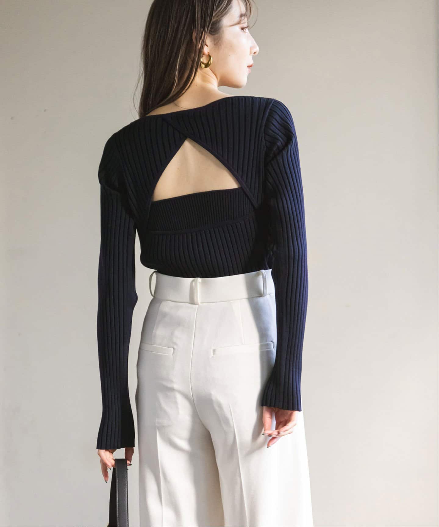 カスタムリブバックオープンニット（ニット／セーター）｜NOBLE