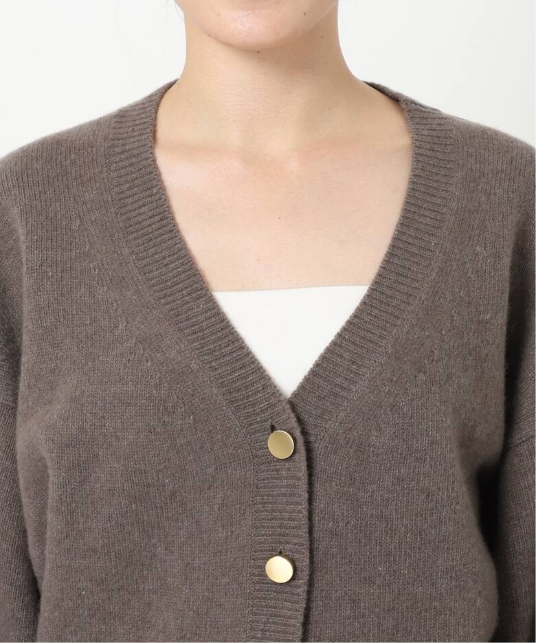 カシミヤ混Vネックパフスリーブカーディガン（カーディガン）｜NOBLE  