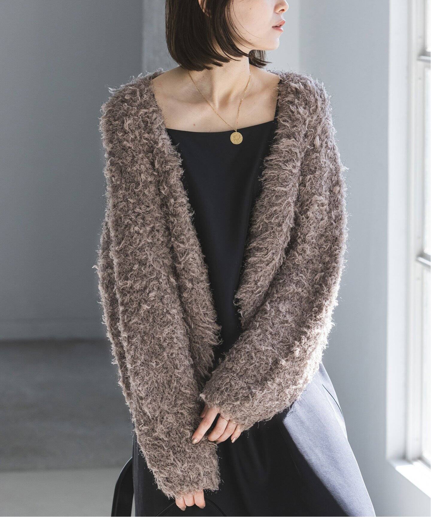 ファーラメショートカーディガン（カーディガン）｜NOBLE（ノーブル  