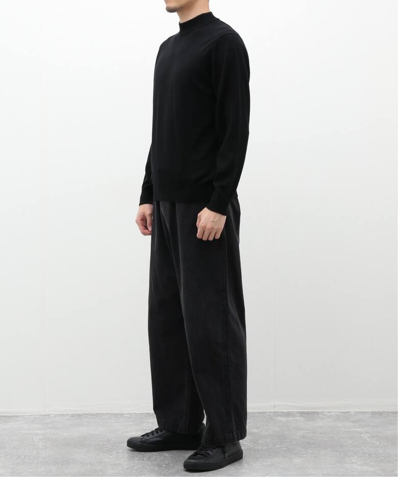 ウール/シルク/カシミア MIX クリスタル モックネックニット（ニット 