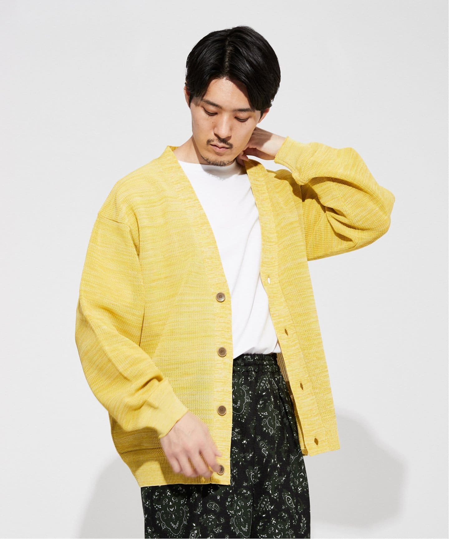 スポンディッシュ リラックス メランジニット カーディガン