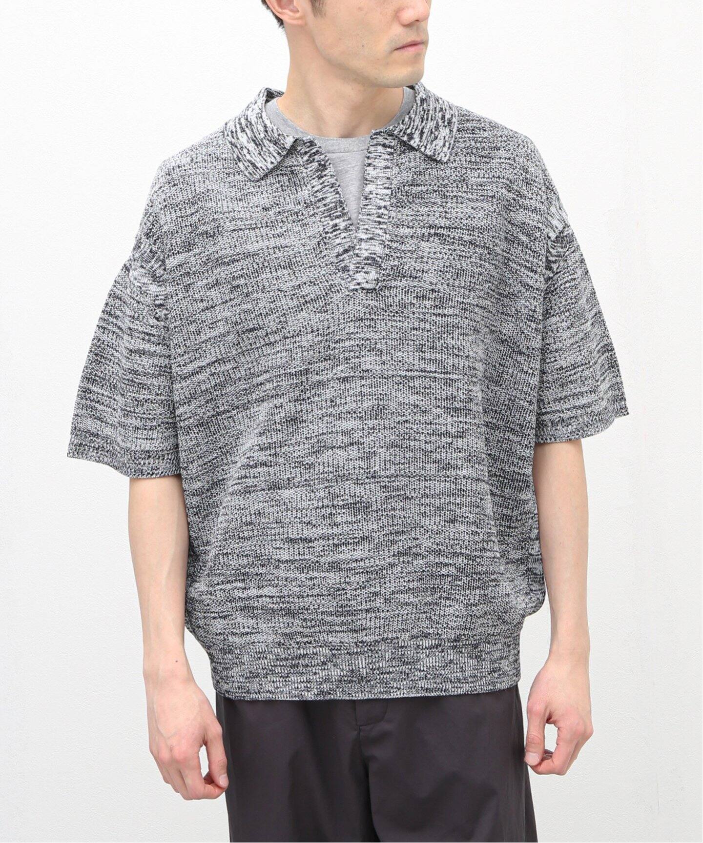 MEIAS / メイアス】メランジメッシュスキッパー S/S KNIT（ニット 