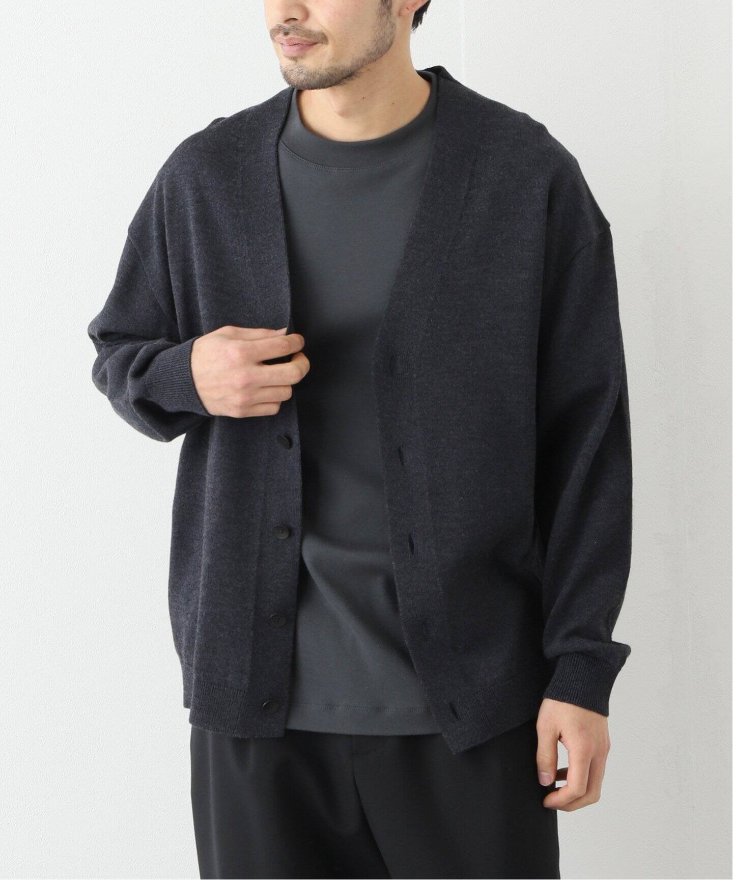 ATON / エイトン | WOOL WASHI | OVERSIZED CARDIGAN / 和紙混 ニット 