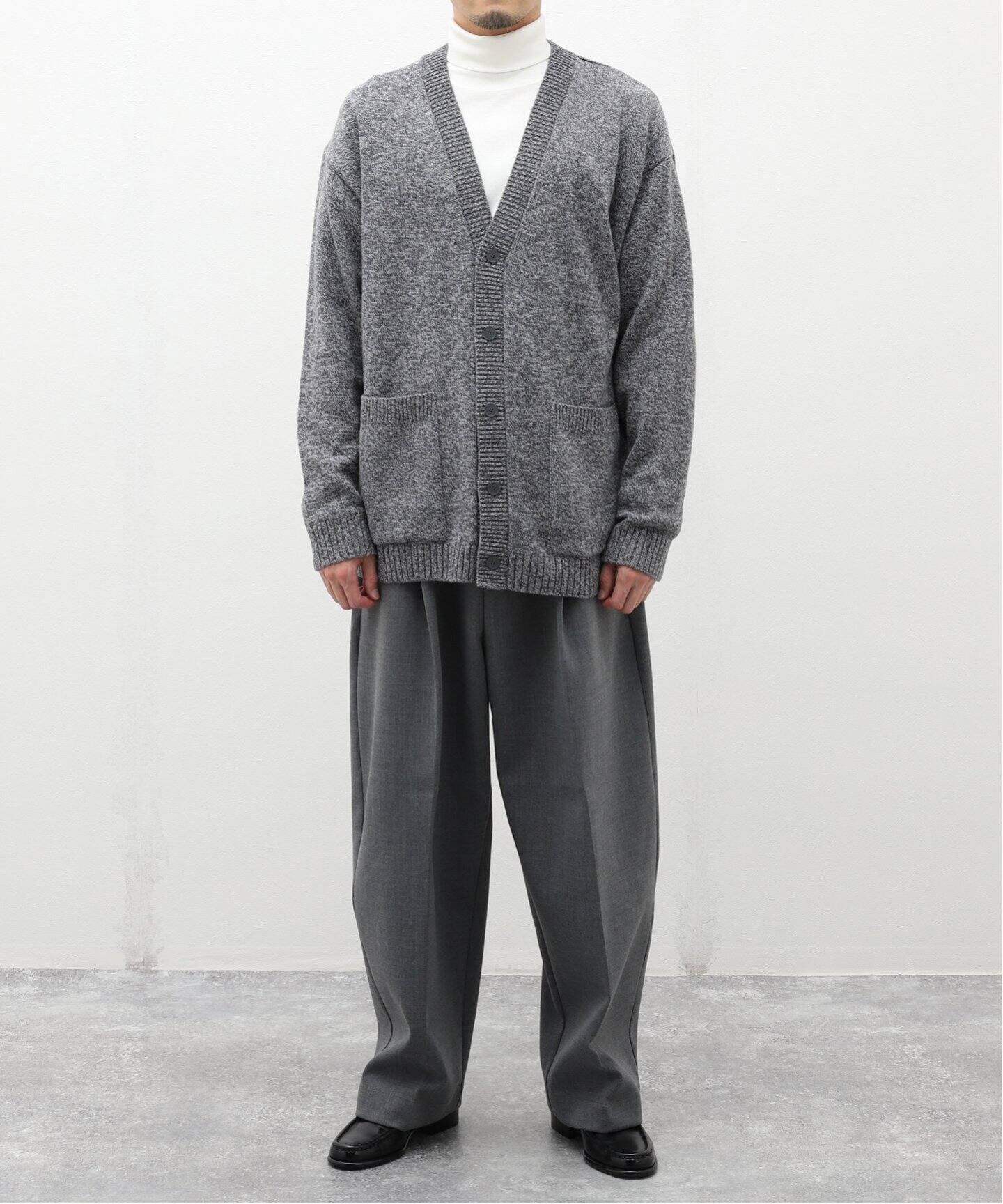 ATON / エイトン】WOOL MOULINE OVERSIZED CARDIGAN（カーディガン 