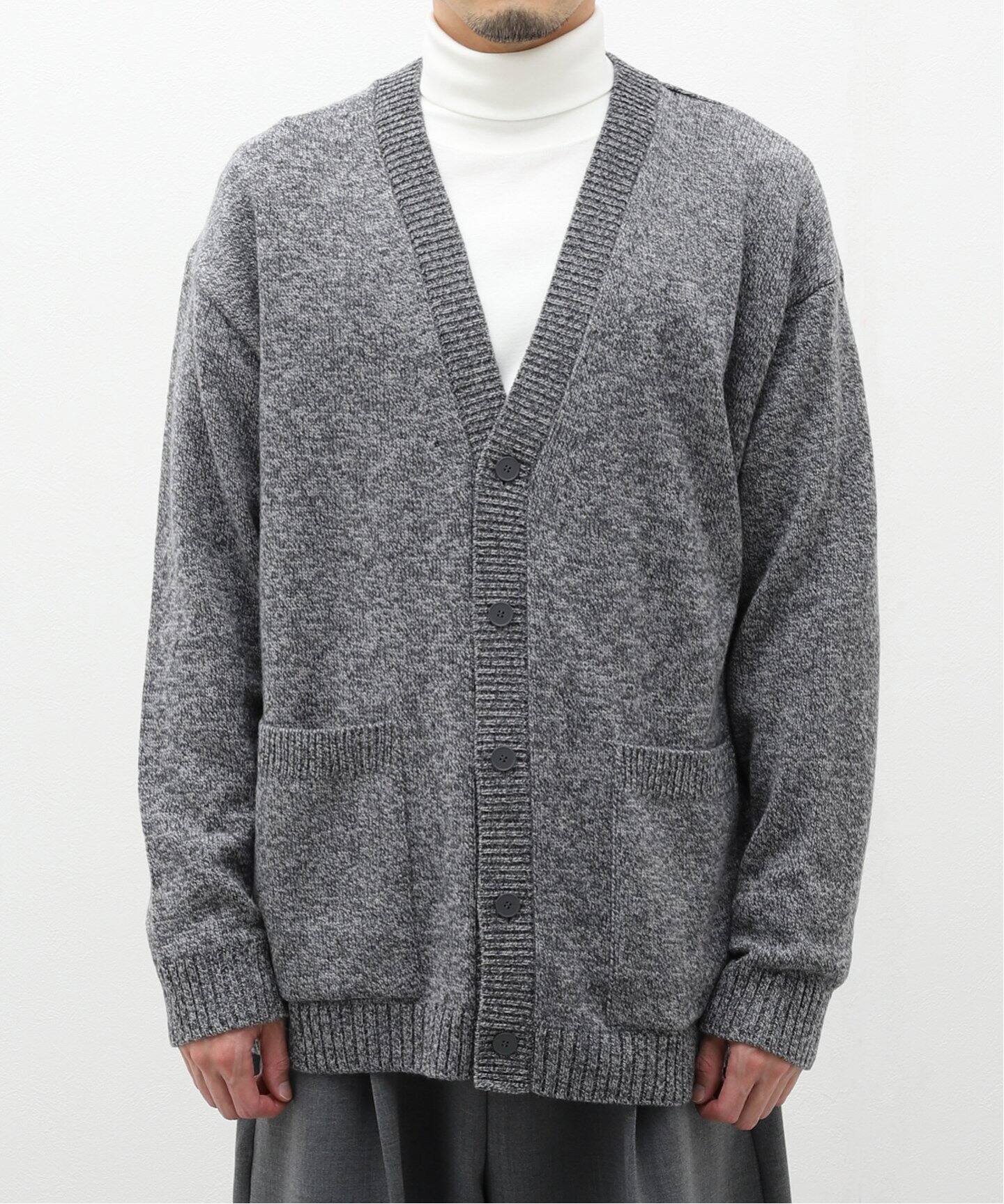 ATON / エイトン】WOOL MOULINE OVERSIZED CARDIGAN（カーディガン 