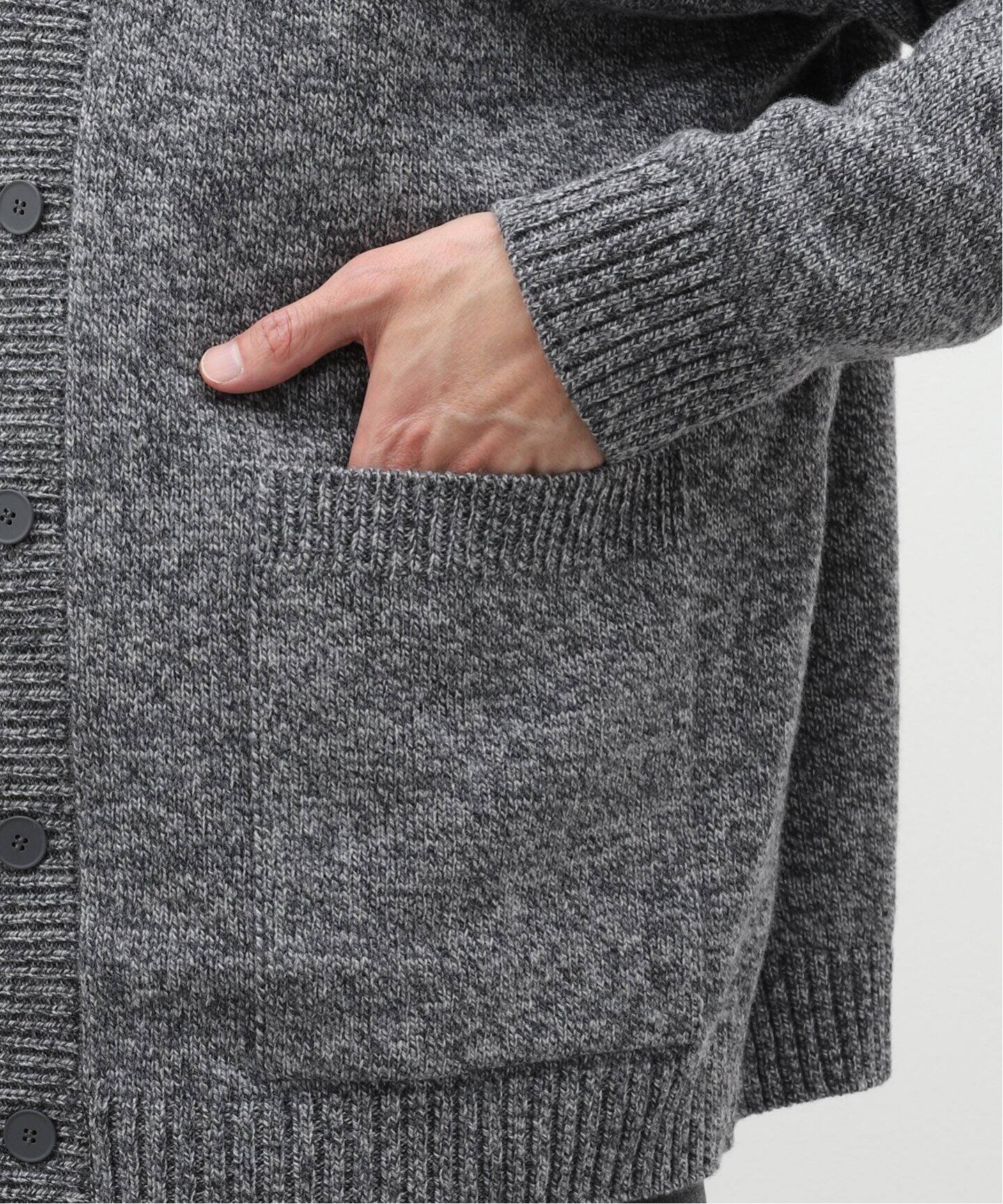 ATON / エイトン】WOOL MOULINE OVERSIZED CARDIGAN（カーディガン 