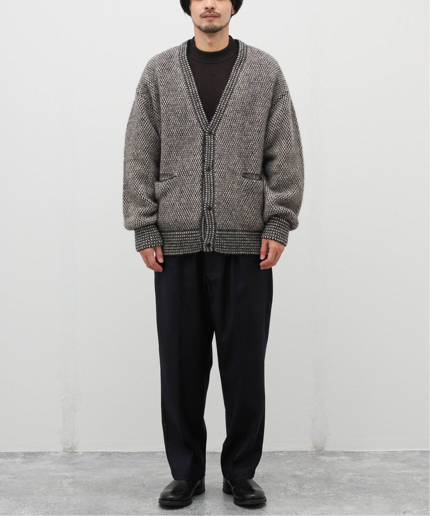 blurhms / ブラームス】Alpaca Birds-eye Knit Cardigan（カーディガン 