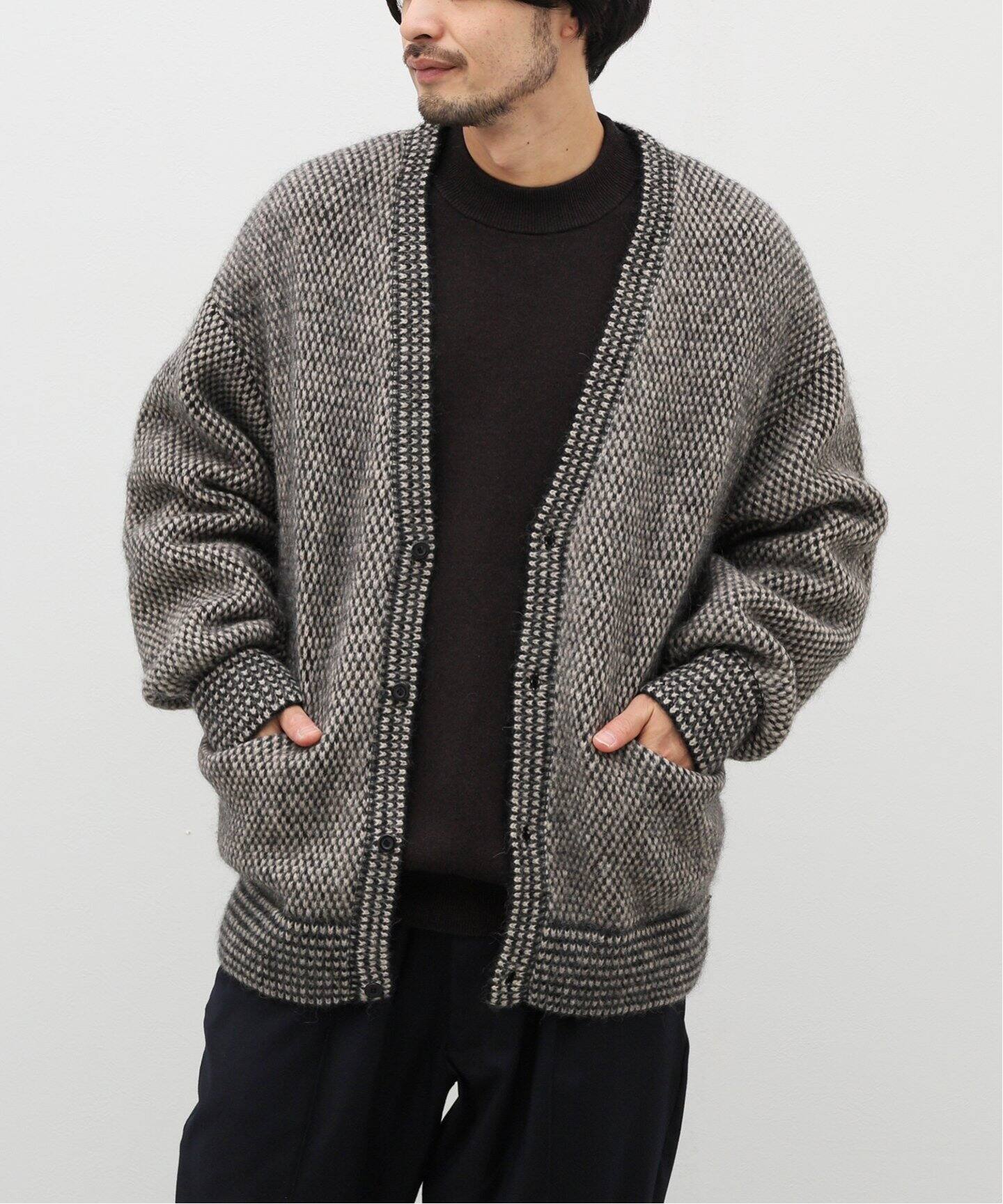 blurhms / ブラームス】Alpaca Birds-eye Knit Cardigan（カーディガン 