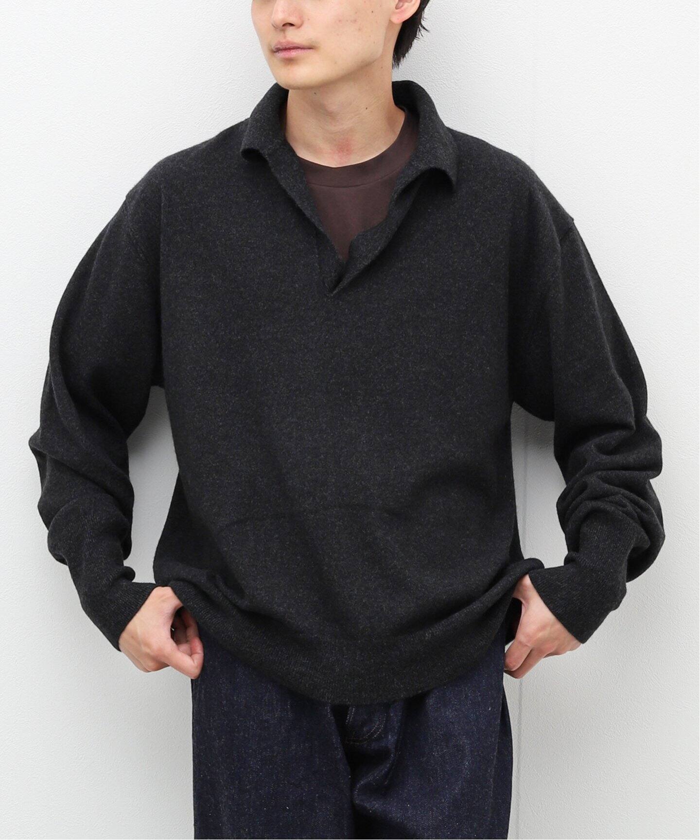 COMOLI / コモリ】カシミヤ スキッパーニット（ニット／セーター  